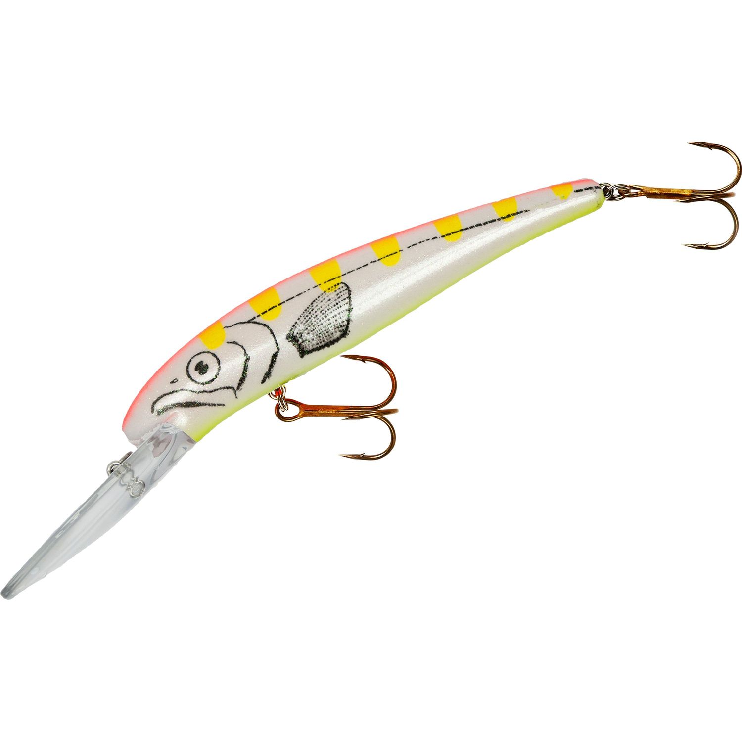 25 Deep Long A Djupgående Wobbler 12 cm Orange Chartreuse Glitter