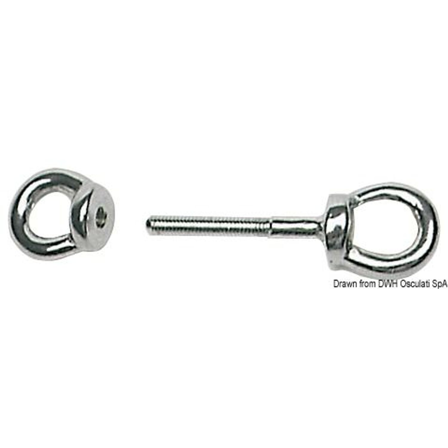 SS dobbel øyebolt 10x80 mm