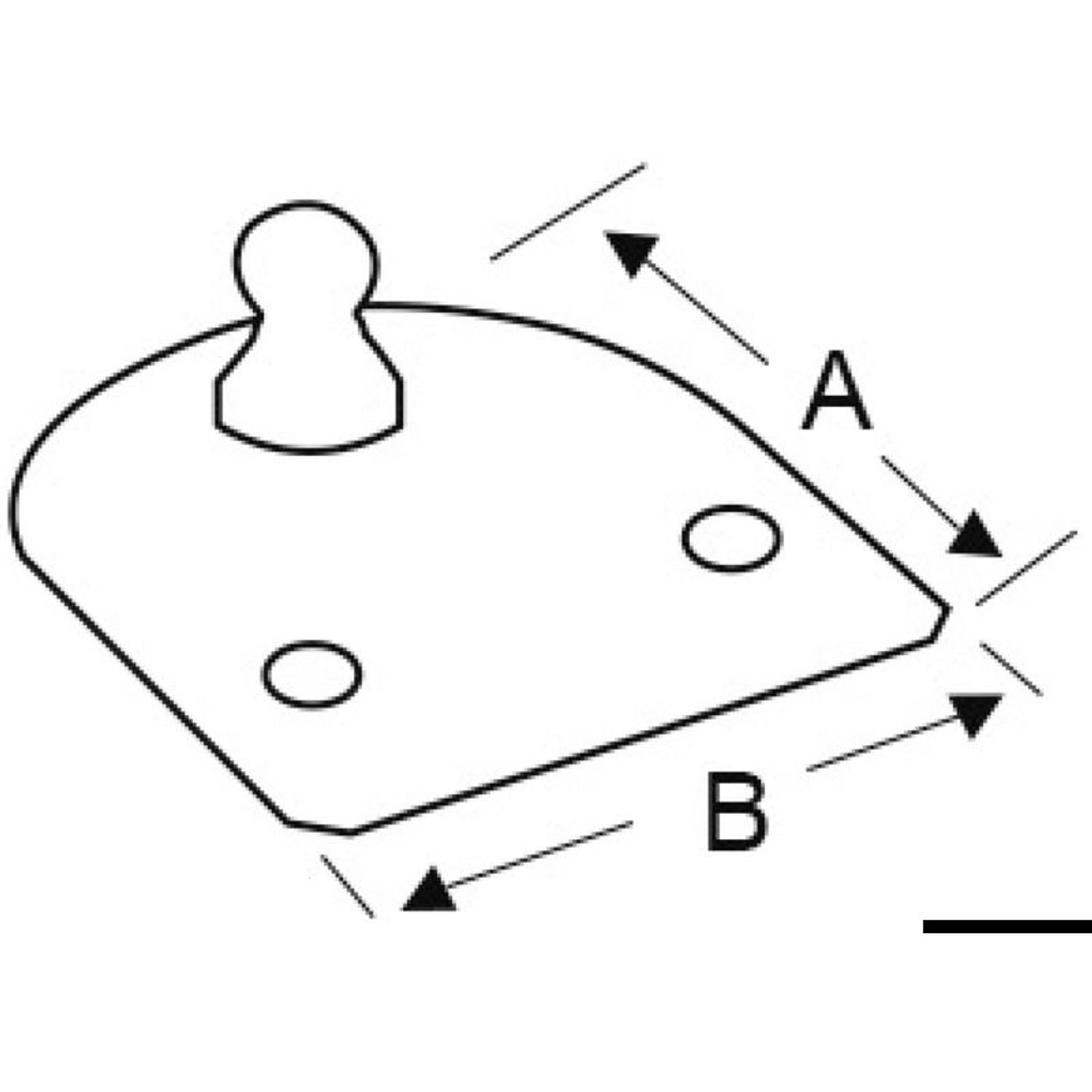 Flat festeplate med 8 mm gjenget tapp