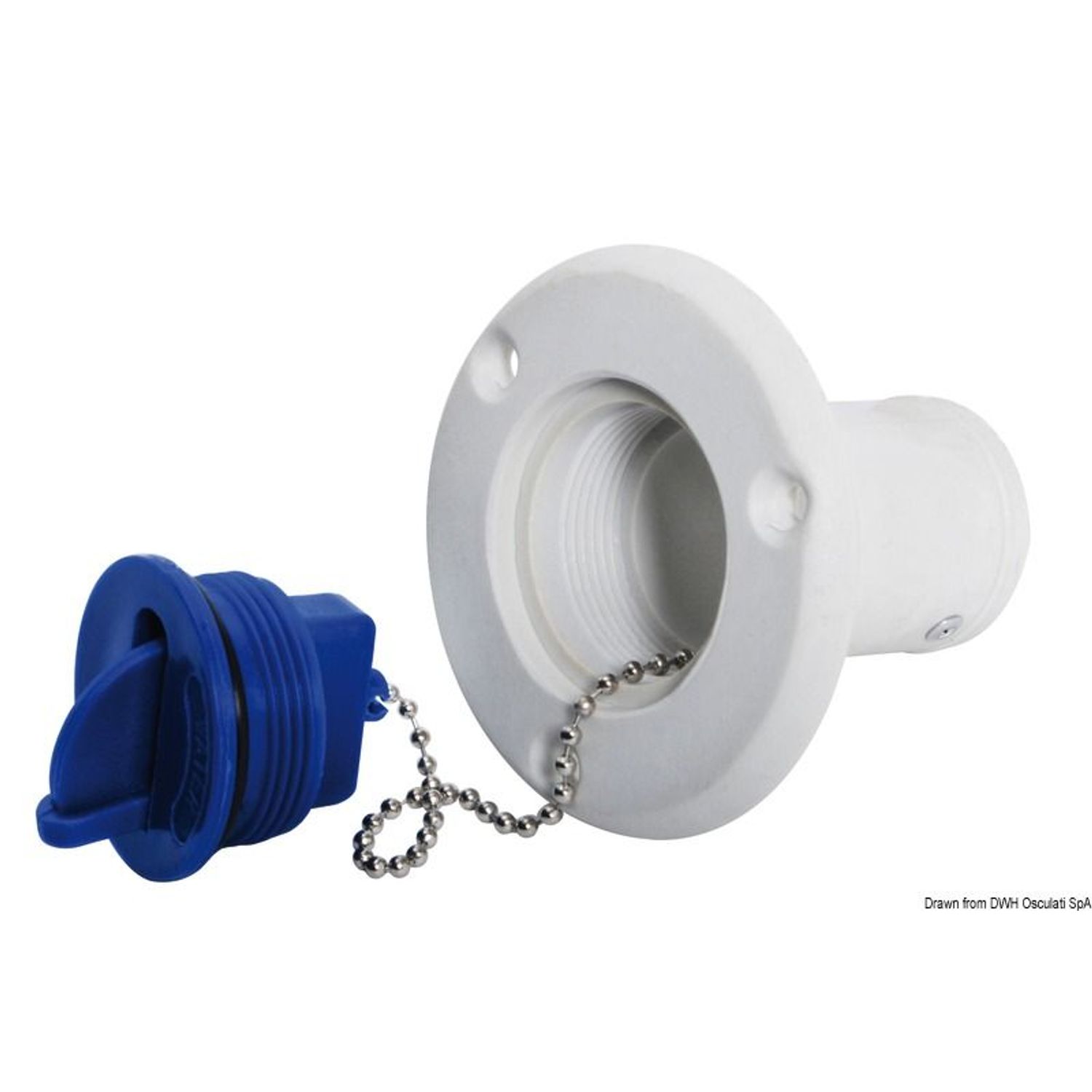 Nylon/glasfiber vattenplugg ljusblå 38 mm