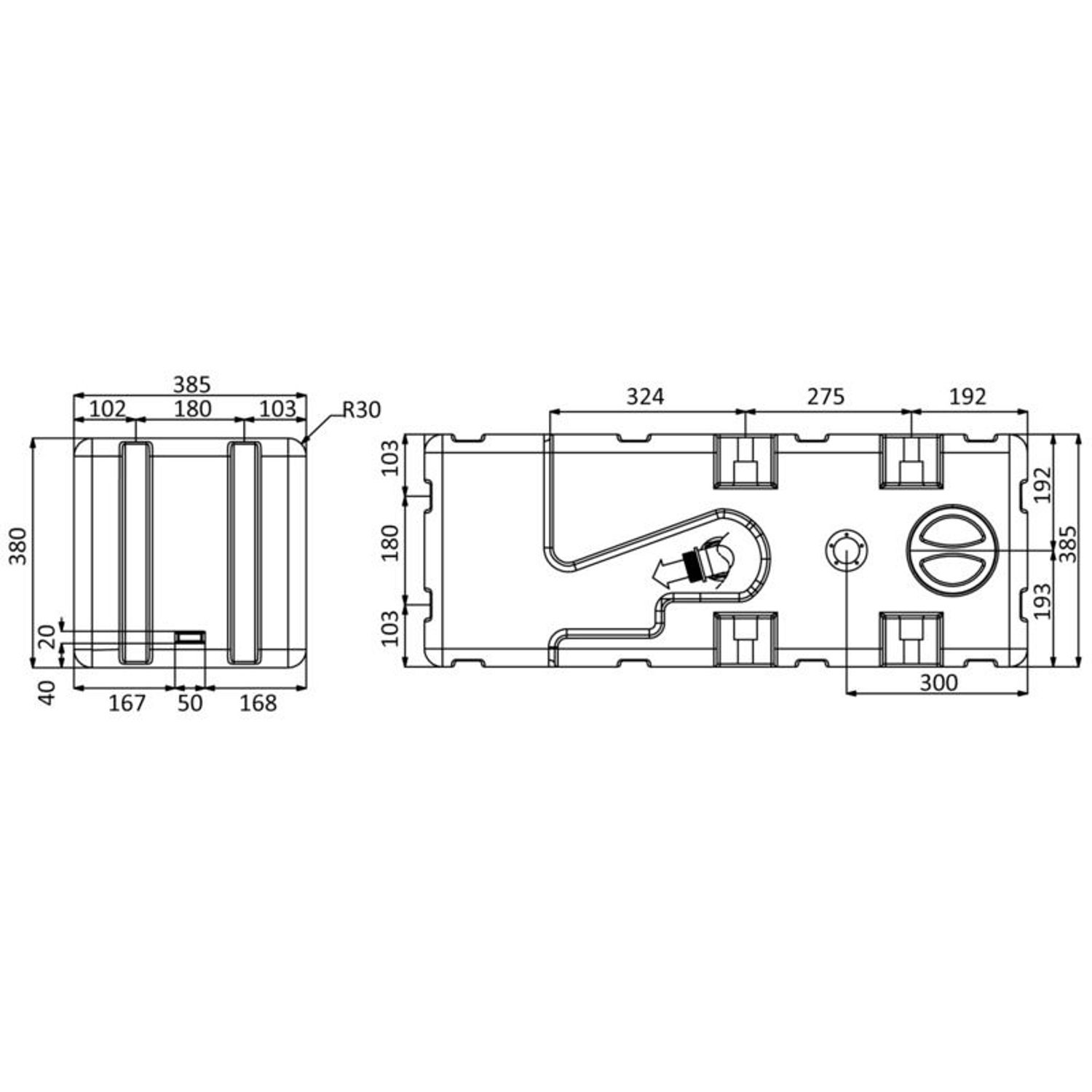 Septiktank med macerator 12 V 115 l
