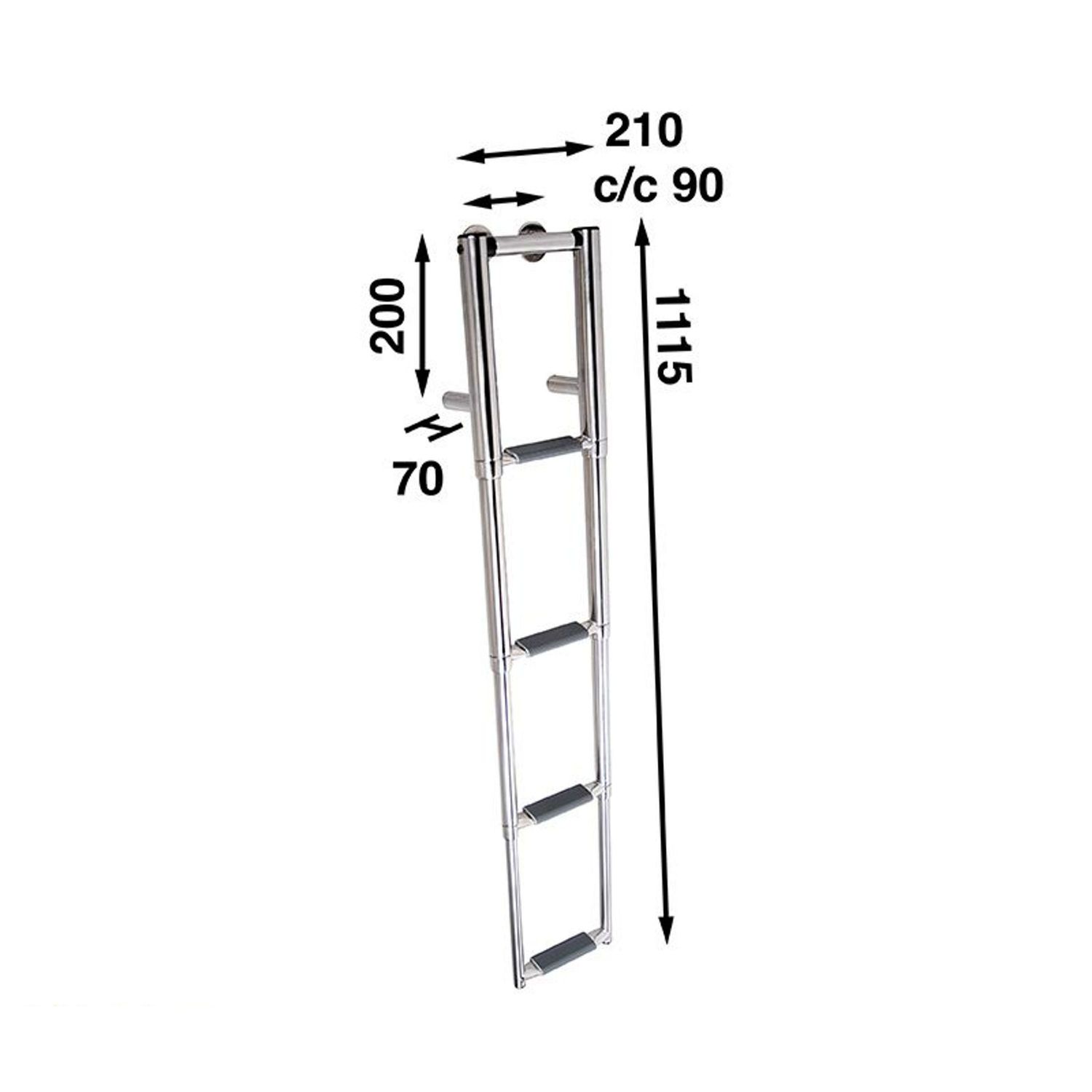 Båtsystem Redningsstige Akterspeil 112 x 21 cm 4 trinn