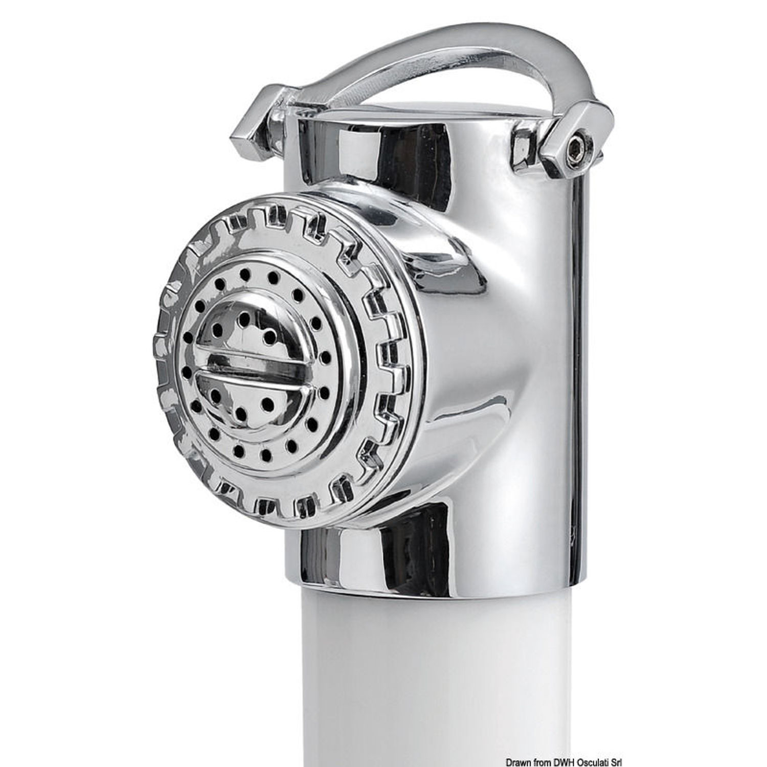 Dusjhode med trykknapp, hvit PVC-slange 4 m