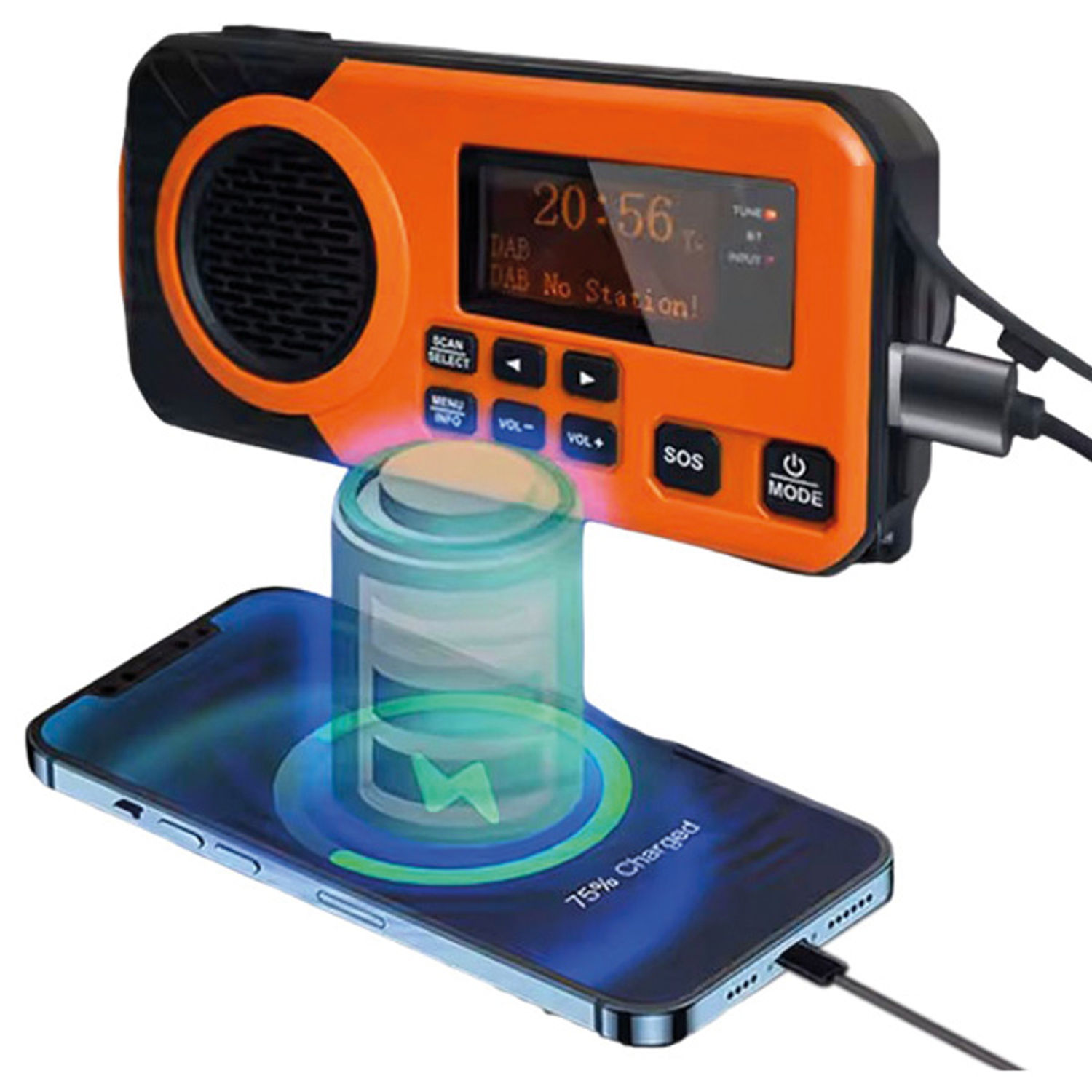 Nödradio med DAB+/FM och solcell