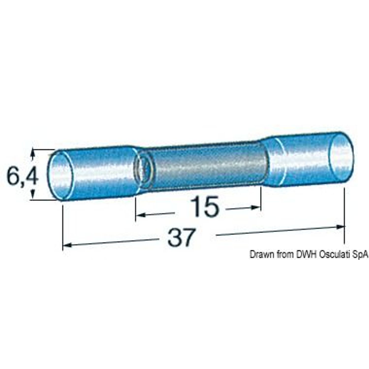 Förisolerad skarvhylsa 1-2,5 mm²