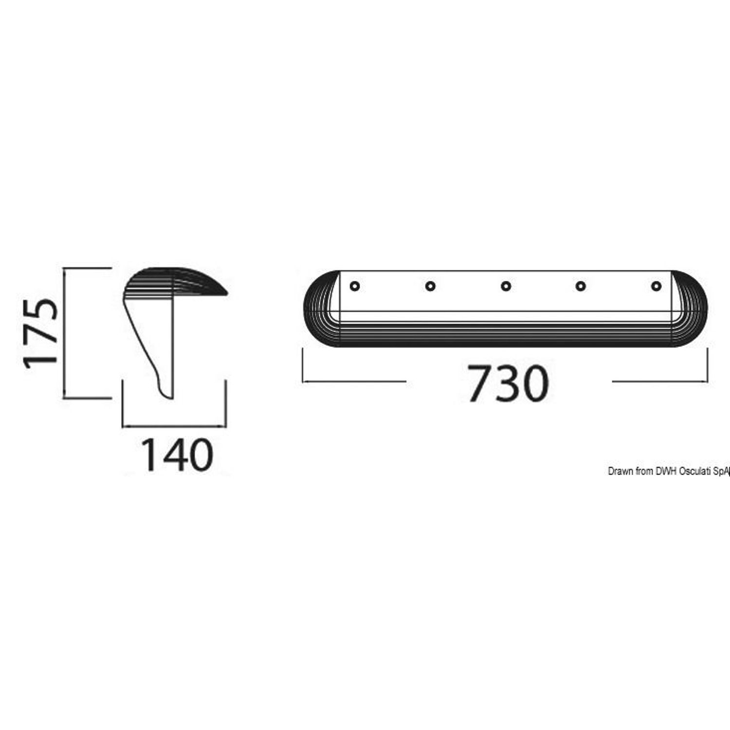 Maxfender laiturifenderi ja paalufenderi sininen 730 mm