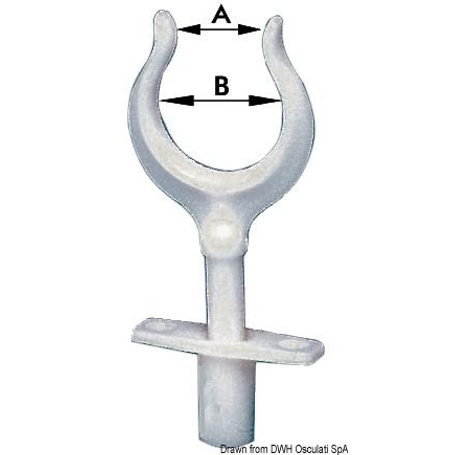 Nylon åregaffel 15x34 mm