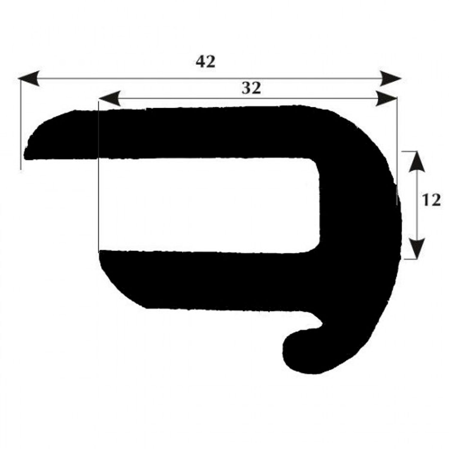 Suojakaista harmaa tippureunalla 12mm, 50m rulla