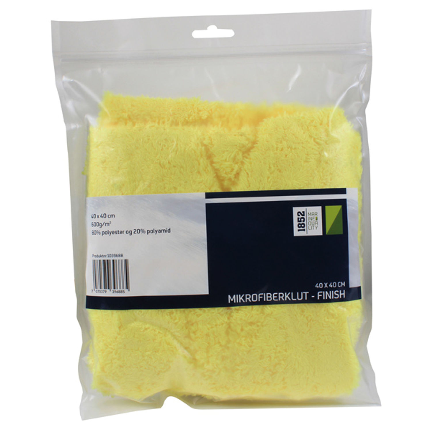1852 Mikrofiber finishduk gul 40x40cm 600g/m2