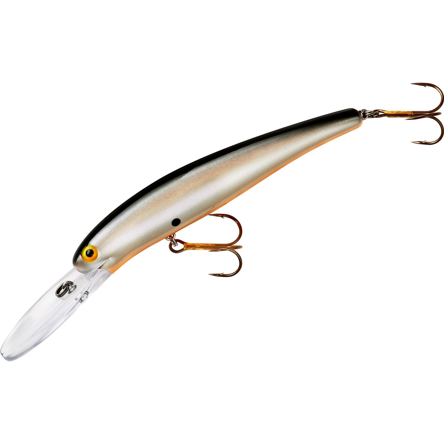 25 Deep Long A Dyptgående Wobbler 12 cm Pearl Black Back Orange Belly
