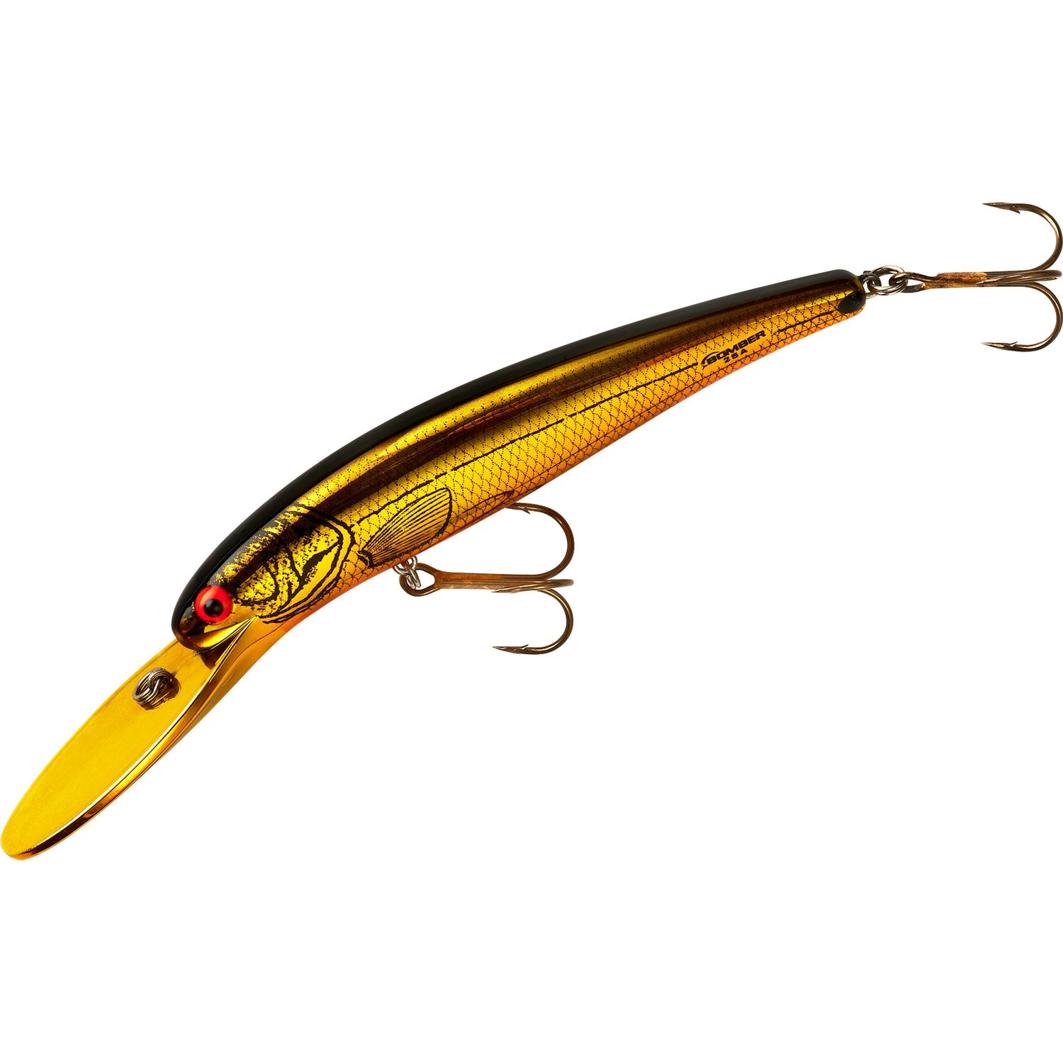 25 Deep Long A Djupgående Wobbler 12 cm Gold Chrome Black Orange