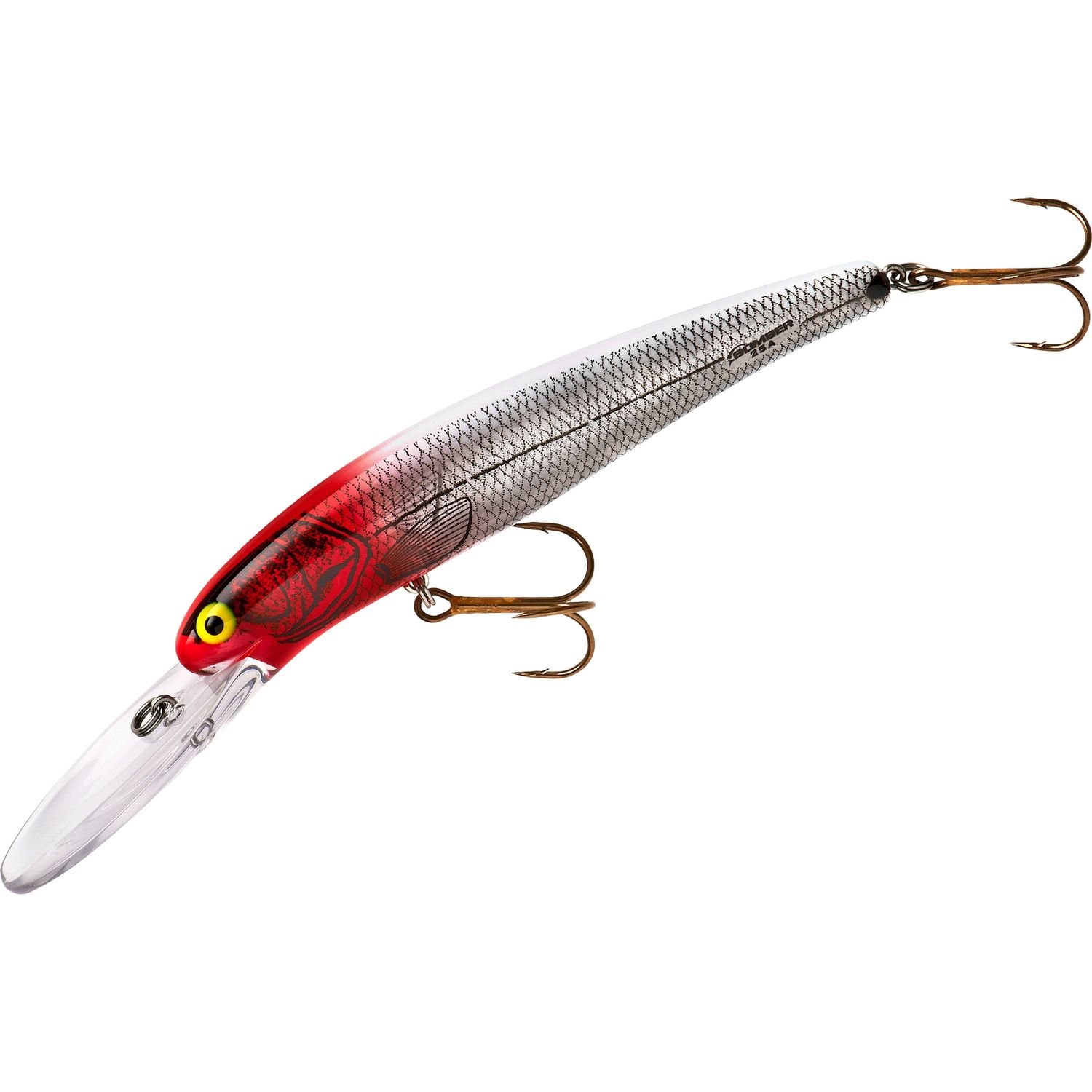 25 Deep Long A Djupgående Wobbler 12 cm Silver Flash Red Head
