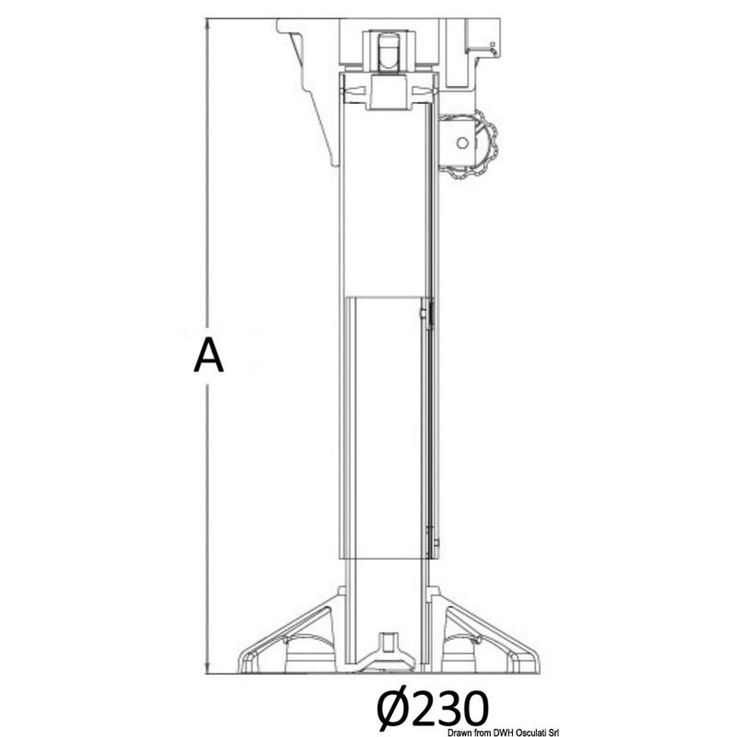 WAVERIDER stolepedestal med støddæmper 500/630 mm