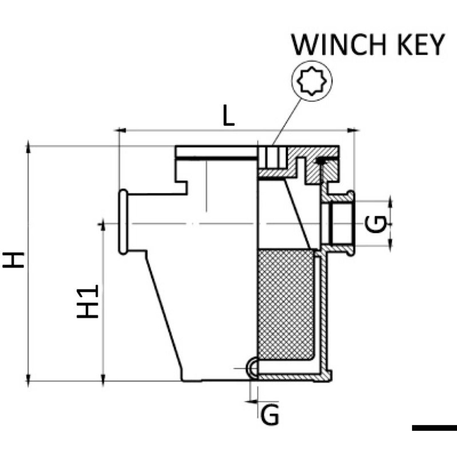 Nikkelforkromet søvandsfilter i messing 3/8"