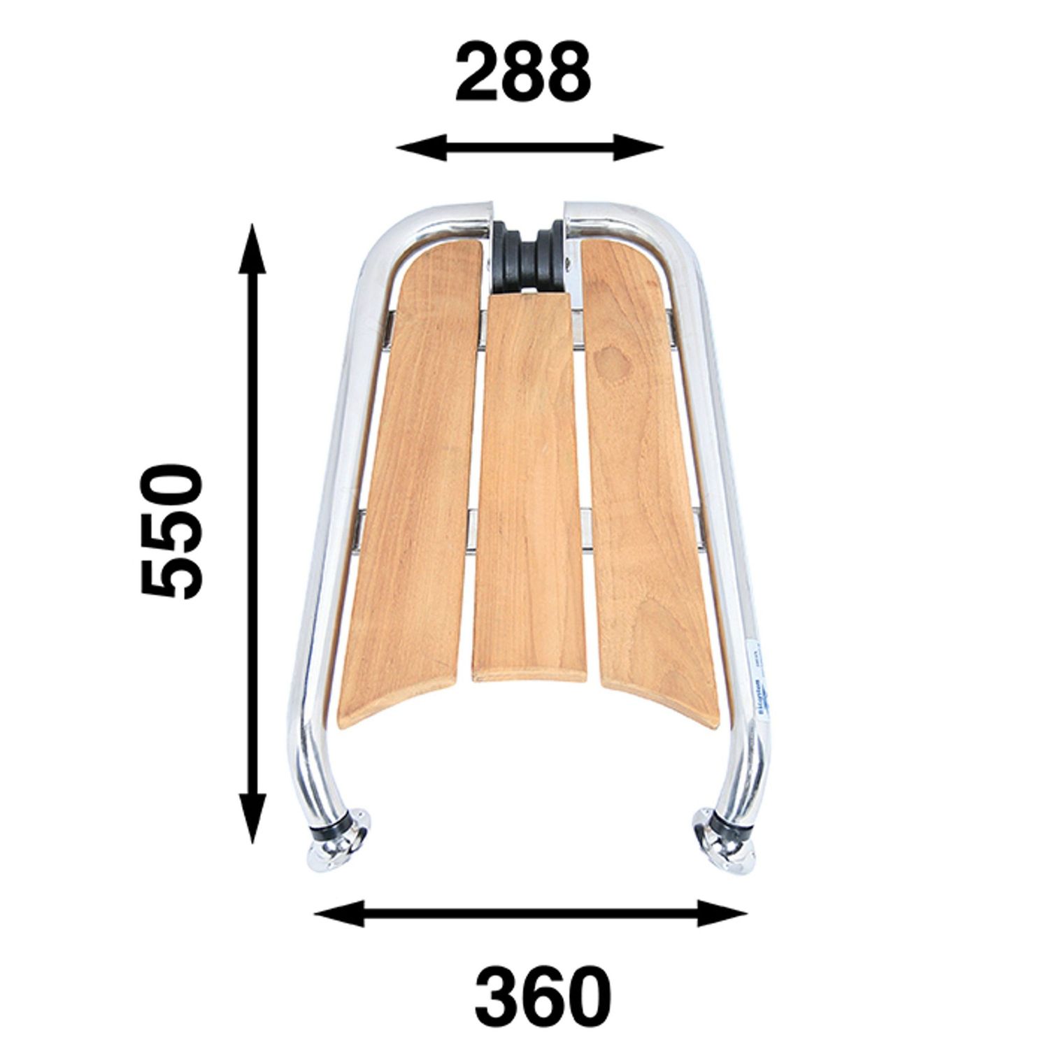 Båtsystem Motorbådsplatform i Teak med Ankerrulle, 550mm