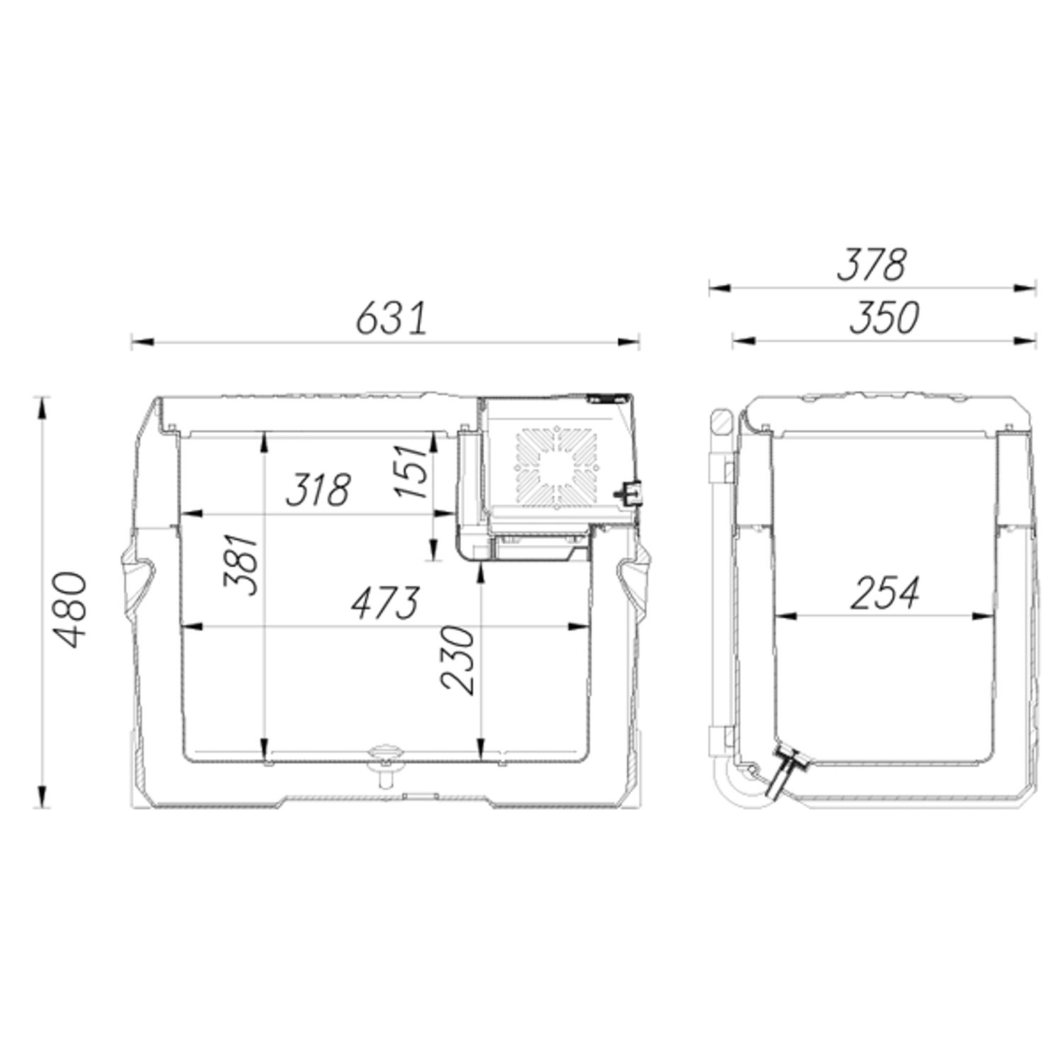 1852 kylbox 40L med kompressor 12/24/230V