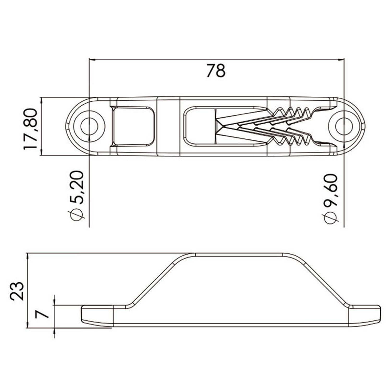 V-formet cam cleat