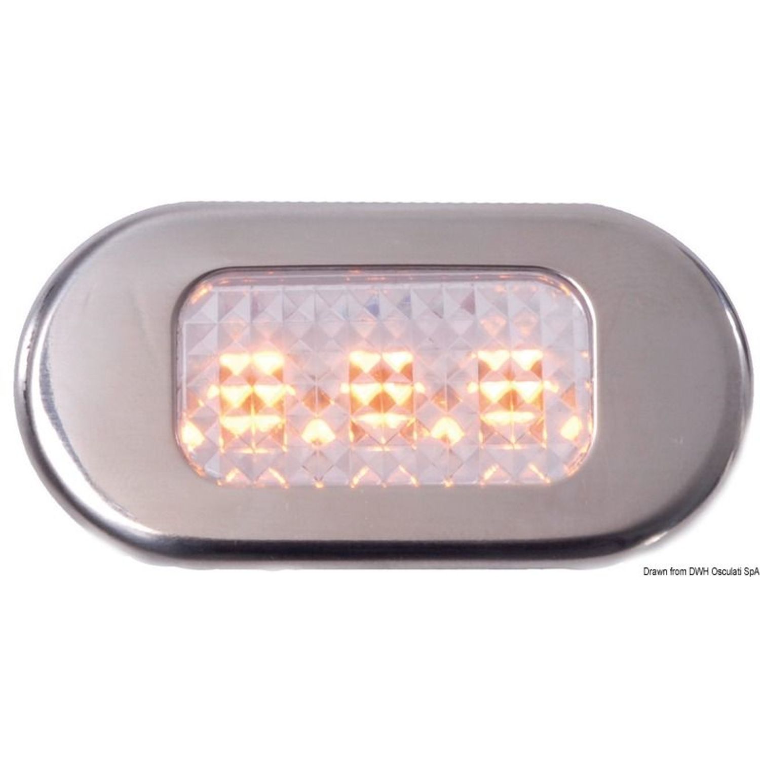 Courtesy-lys i polykarbonat med 3 gule LED