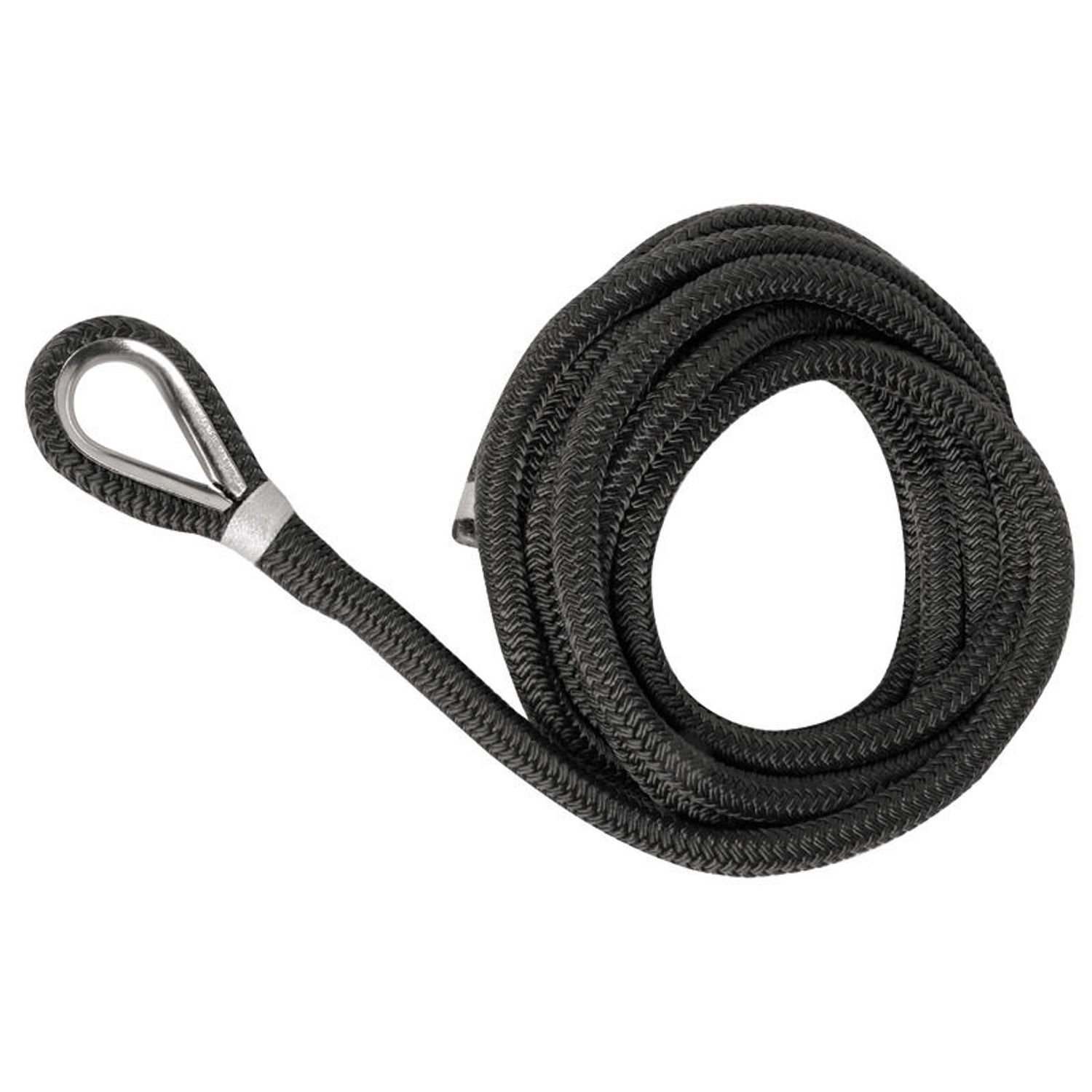 Spliset fortøyningstau svart 16 mm x 11 m