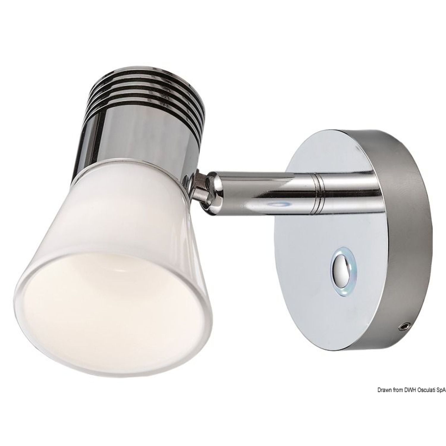Dæmpbar LED-lampe i aluminium + glasdiffusor