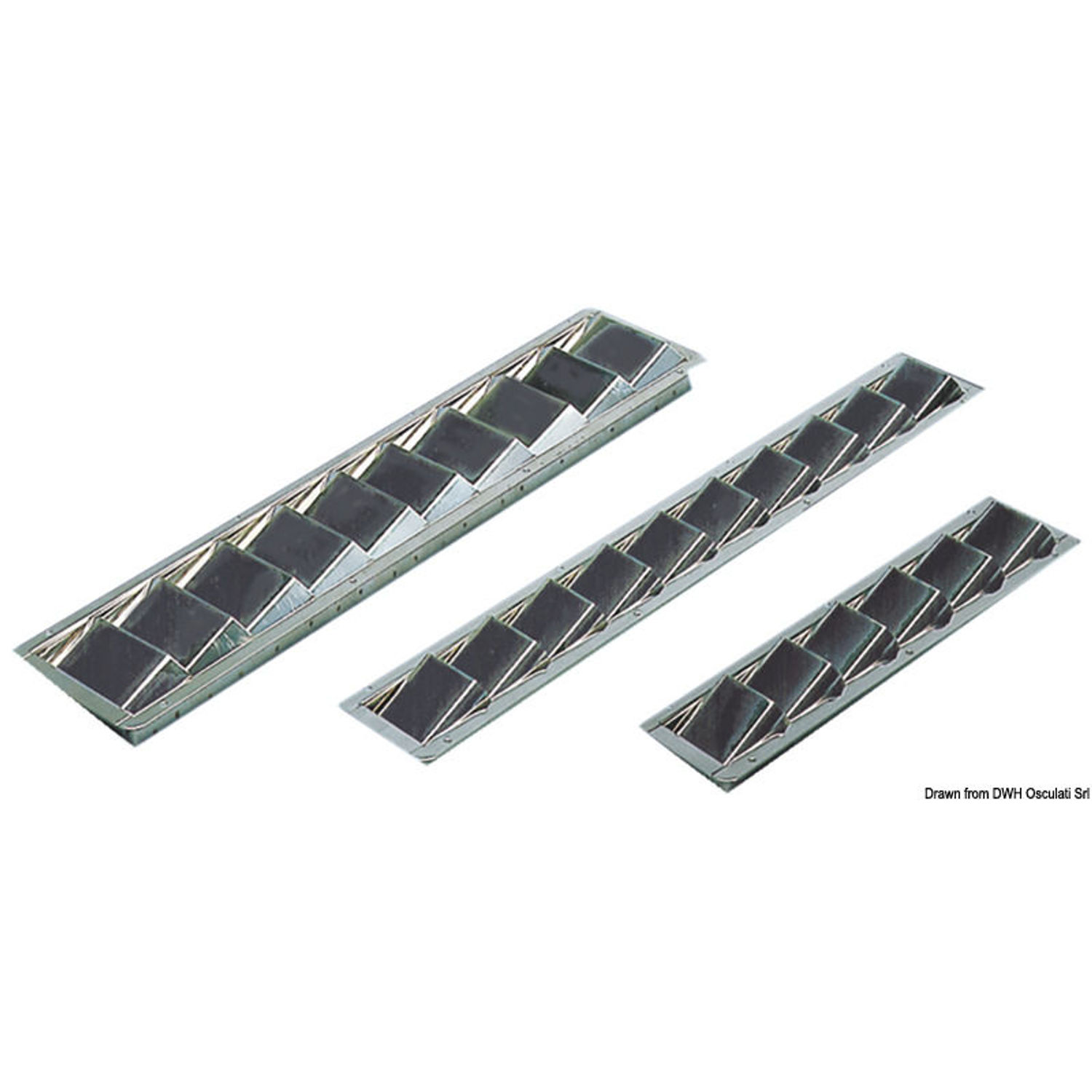 Lamelventil i spejlpoleret SS 325x76 mm
