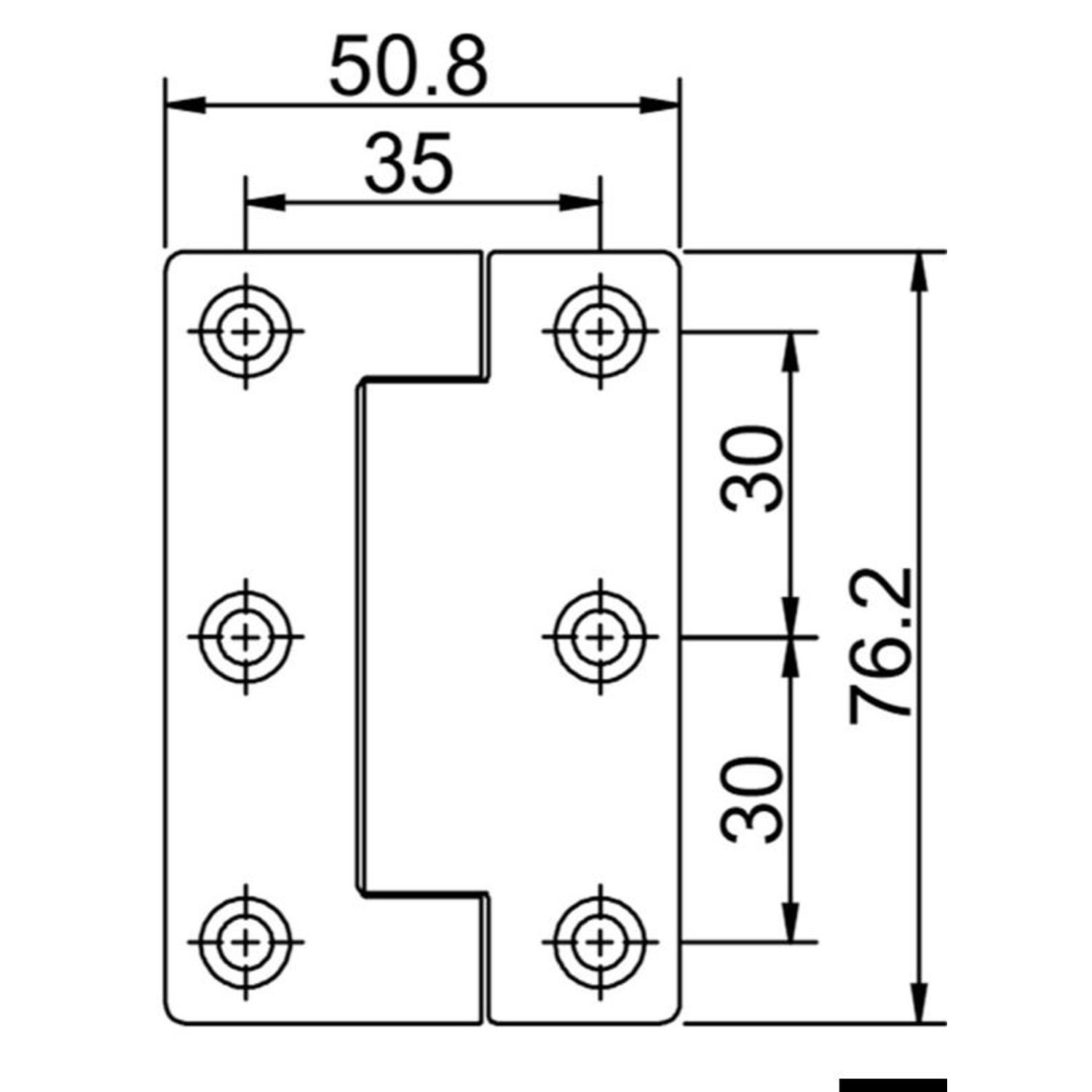 Självbärande gångjärn AISI316 51x78 mm
