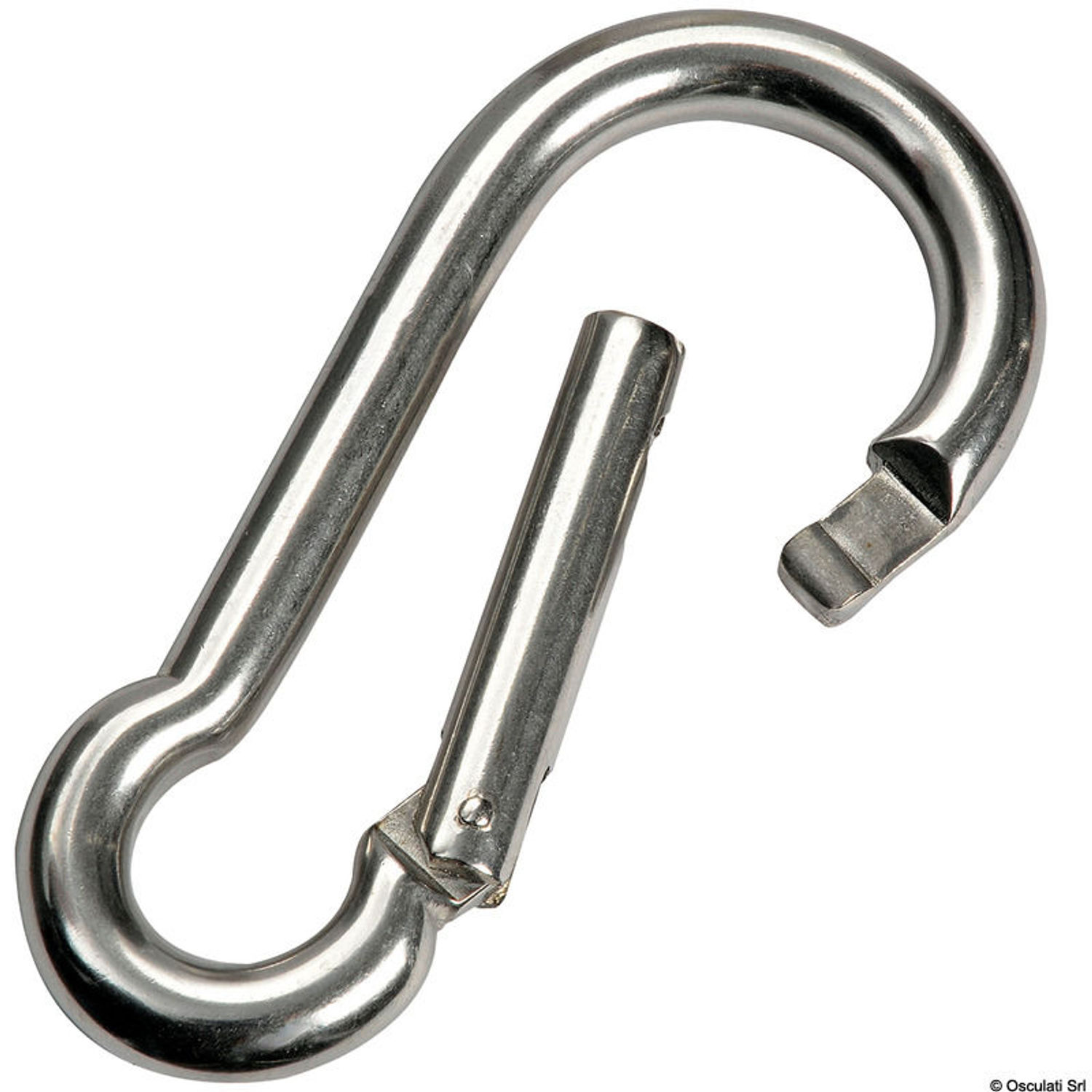 Karabinkrok med plan låsing AISI 316 12 mm