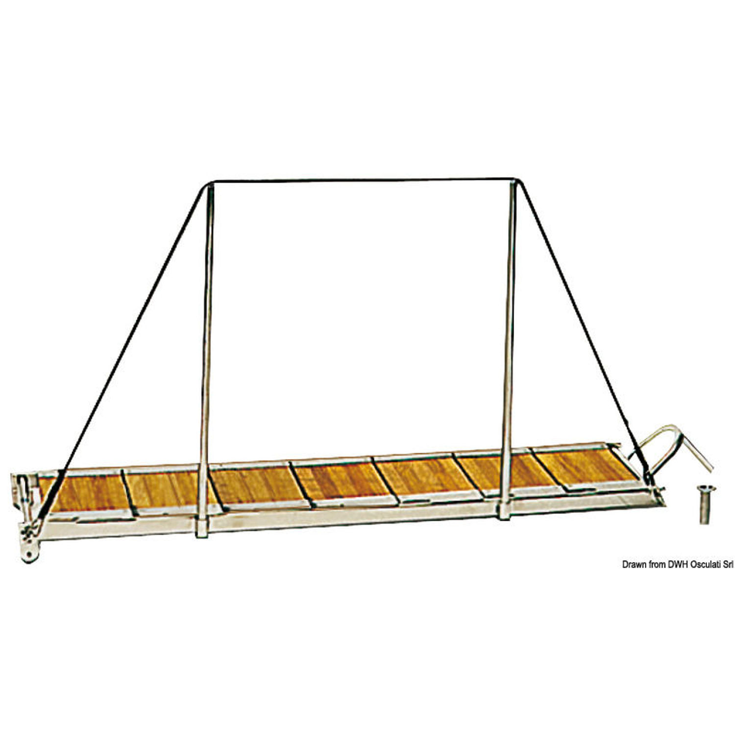 Landgang/stige i rustfritt stål 150 mm