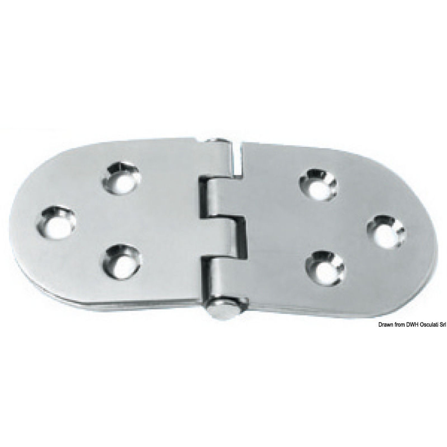Kraftig hengsel med omvendt tapp 130x60 mm