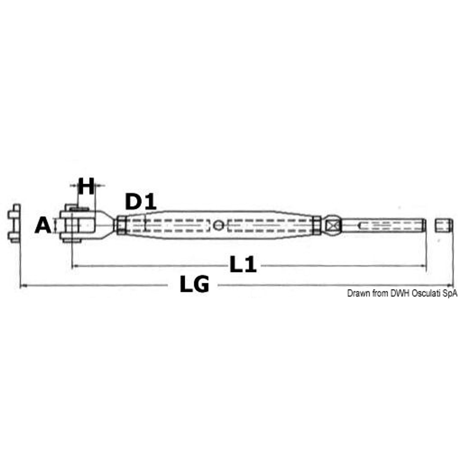 Strekkfisk med pressterminal AISI 316 12 mm