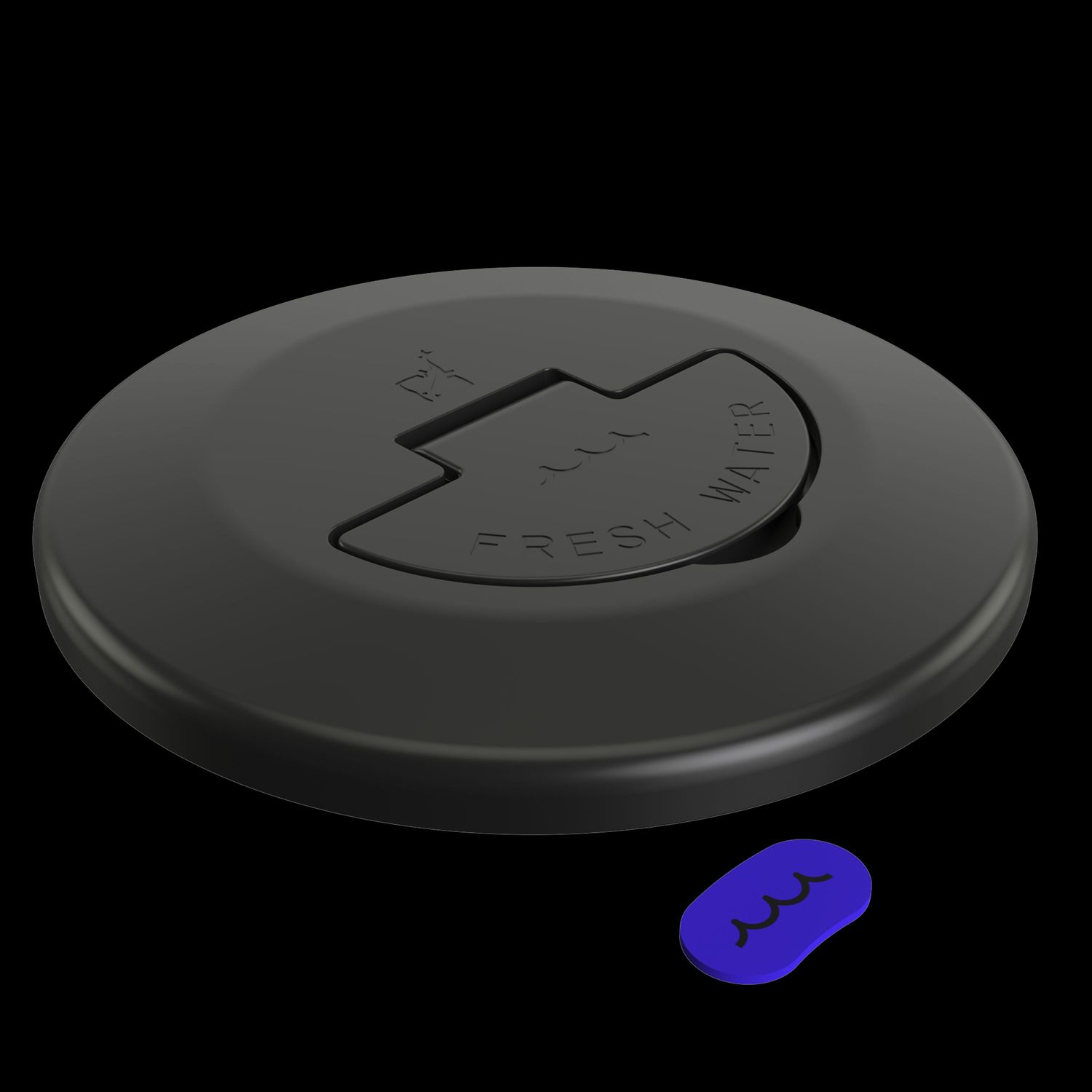 Roca Renkaiden Täyttökorkki Musta Anodisoitu Lyijytön