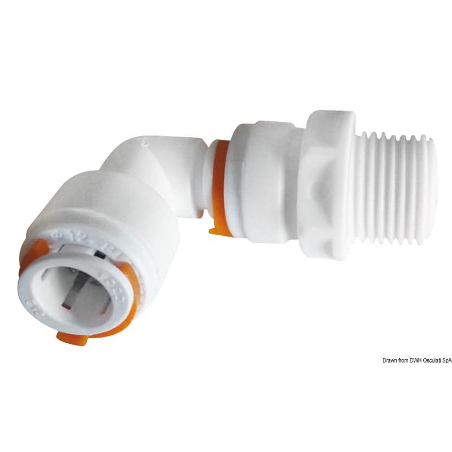 90° honkoppling med 3/8" hankoppling