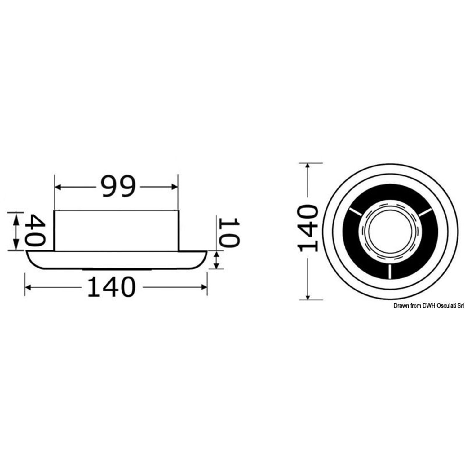 Innfelt LED-spotlight med avtrekksvifte 12V
