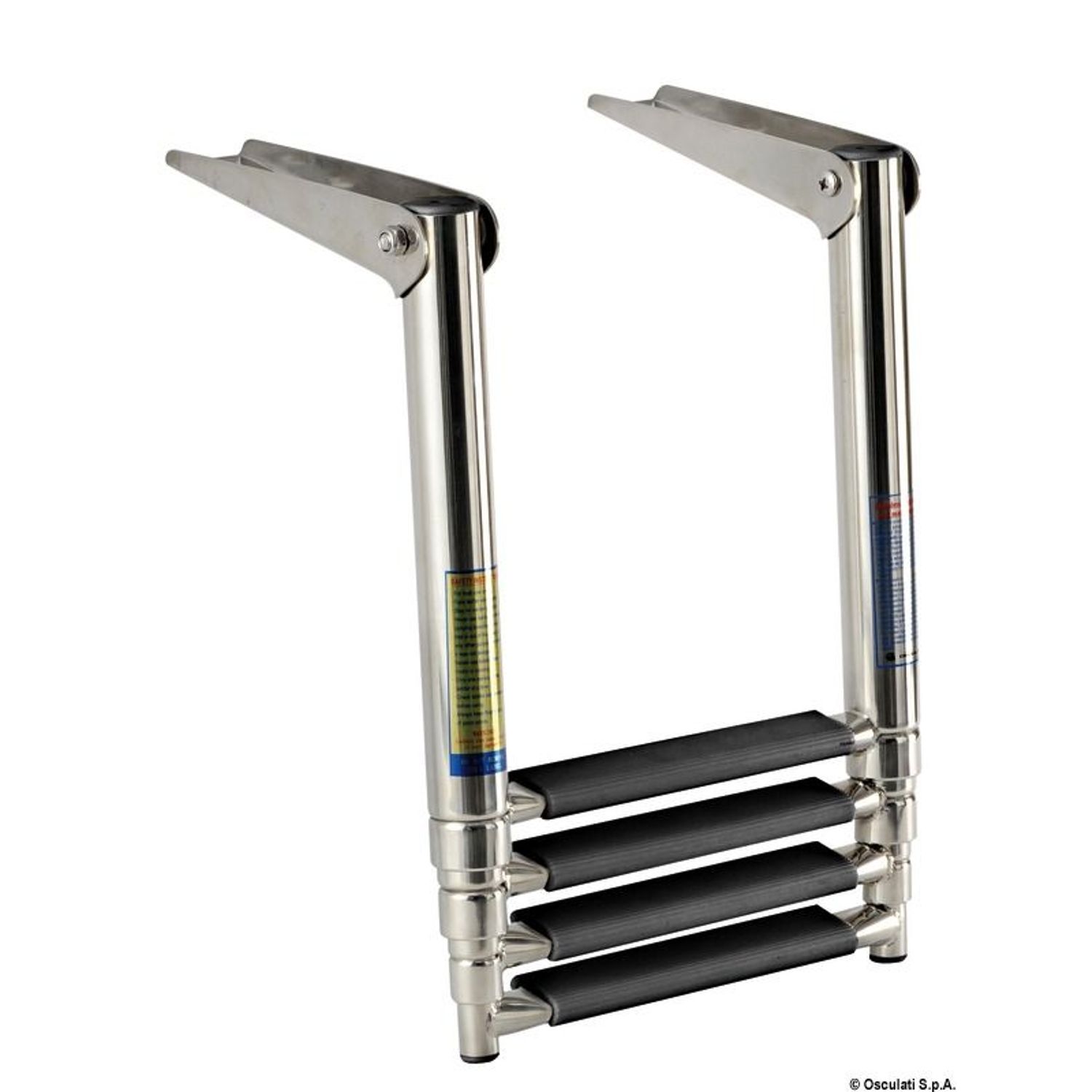 Teleskopisk standardstige AISI316 sort 4 trin