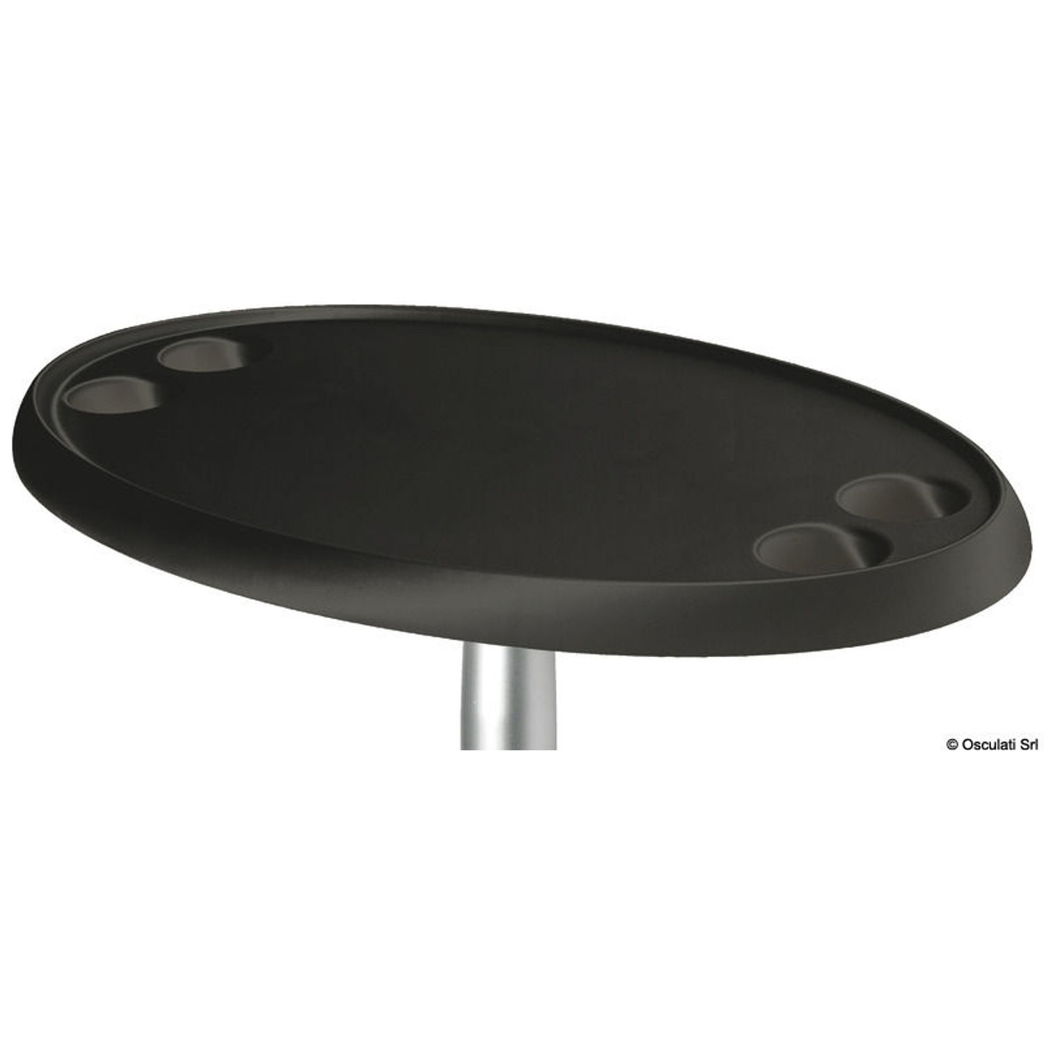Oval svart bord i kompositmaterial 762x457 mm