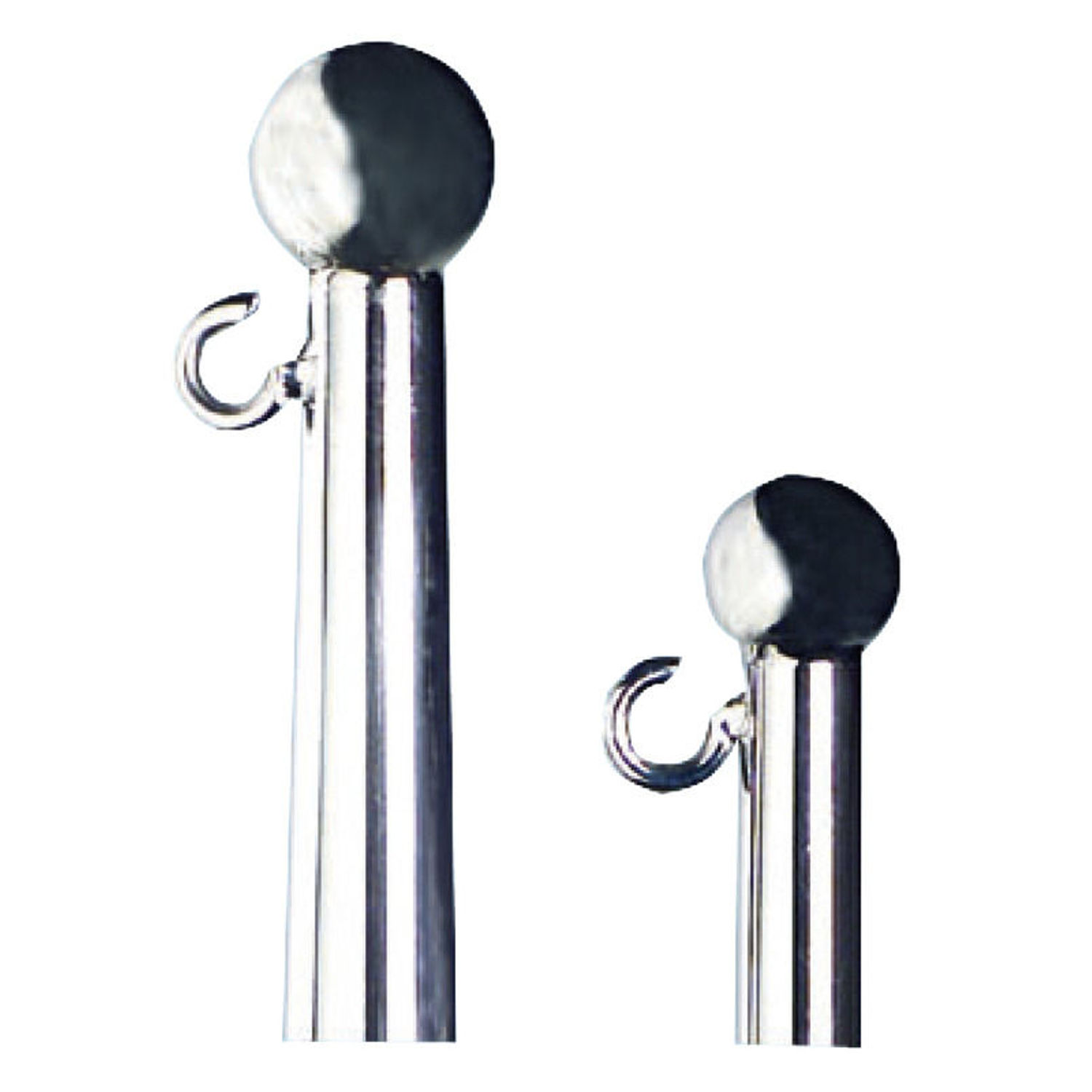 Spejlpoleret SS flagstang med endekugle 610 mm