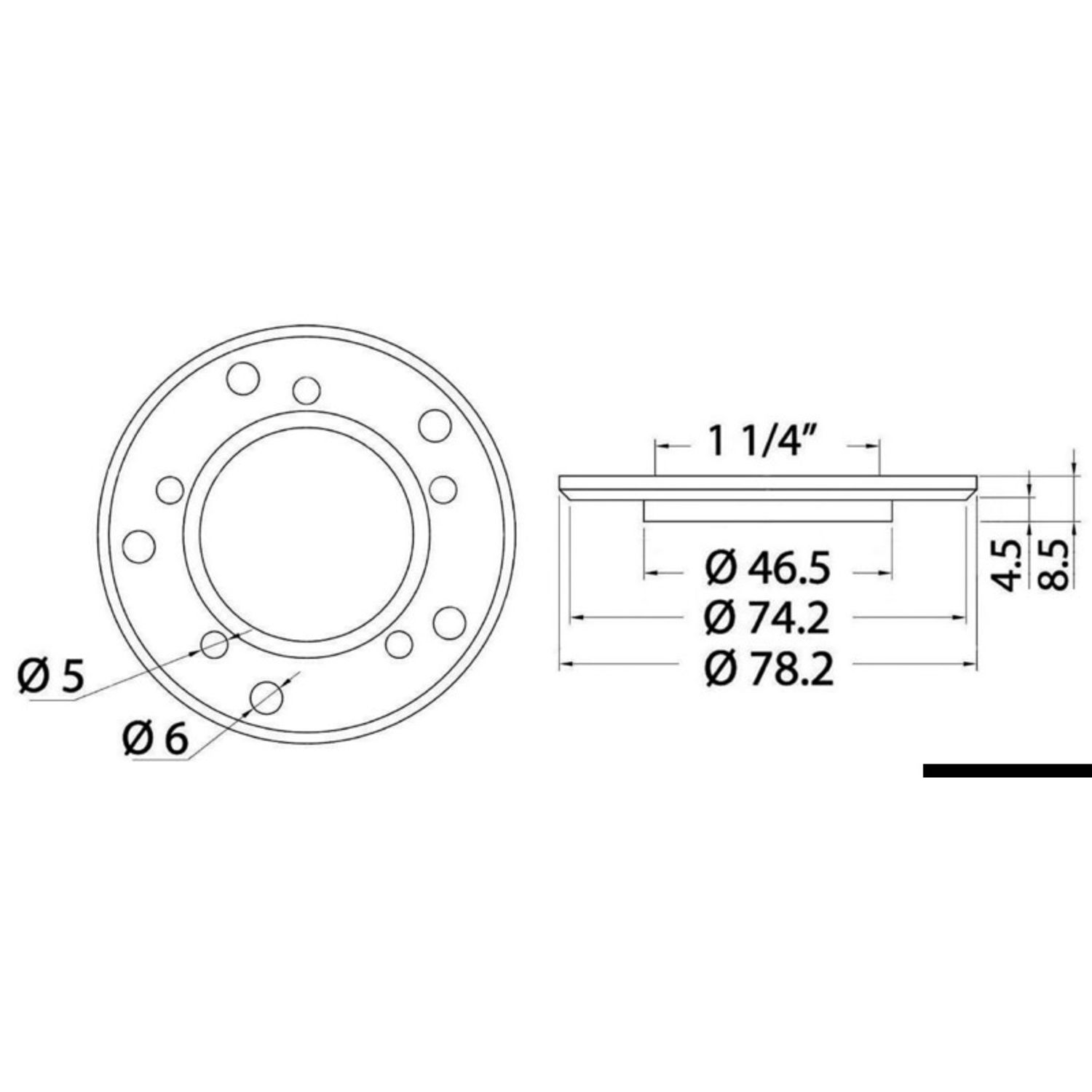 Flange til montering af niveausensorer fra S5 til S3