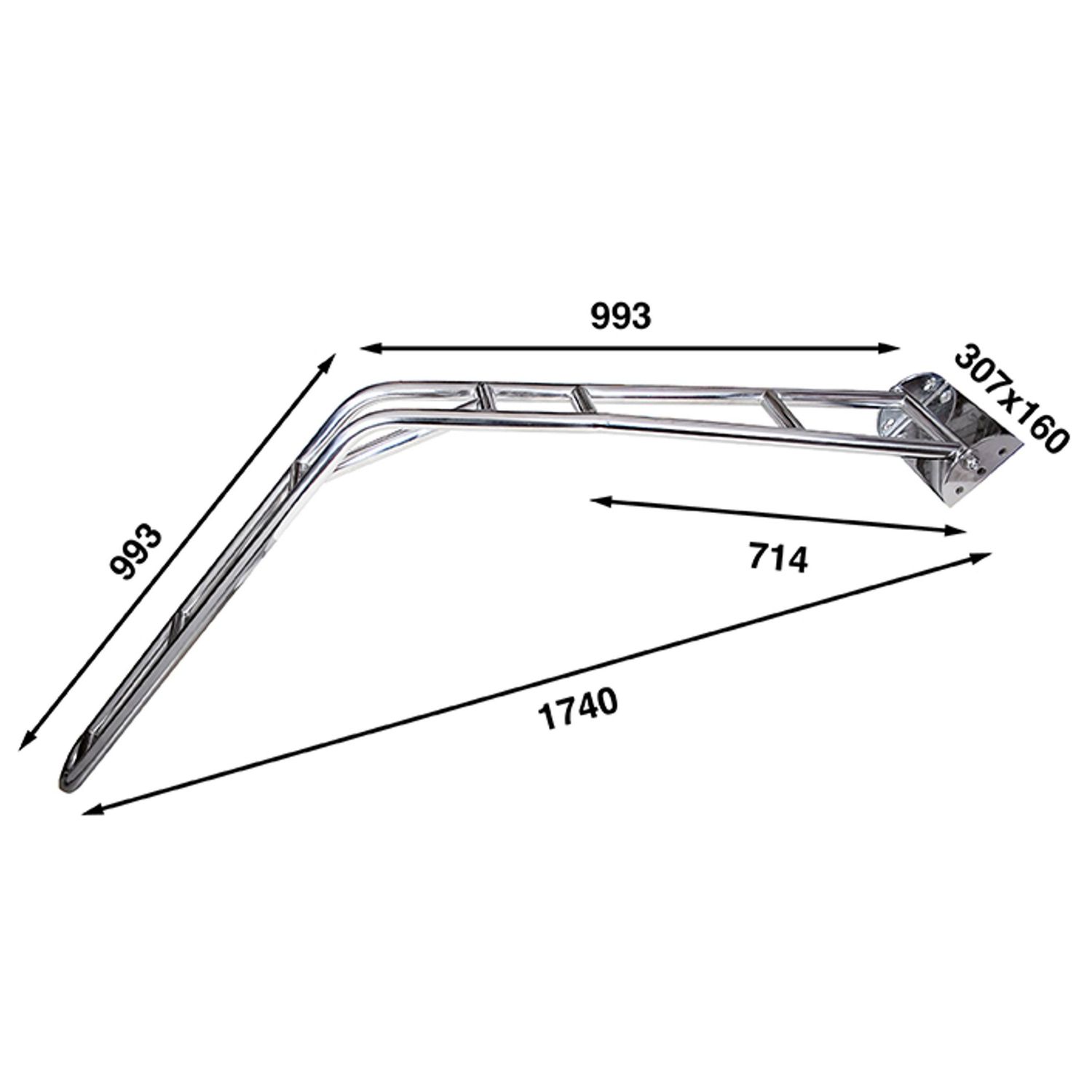 Båtsystem Davit DV42-1. Avrundet akter.