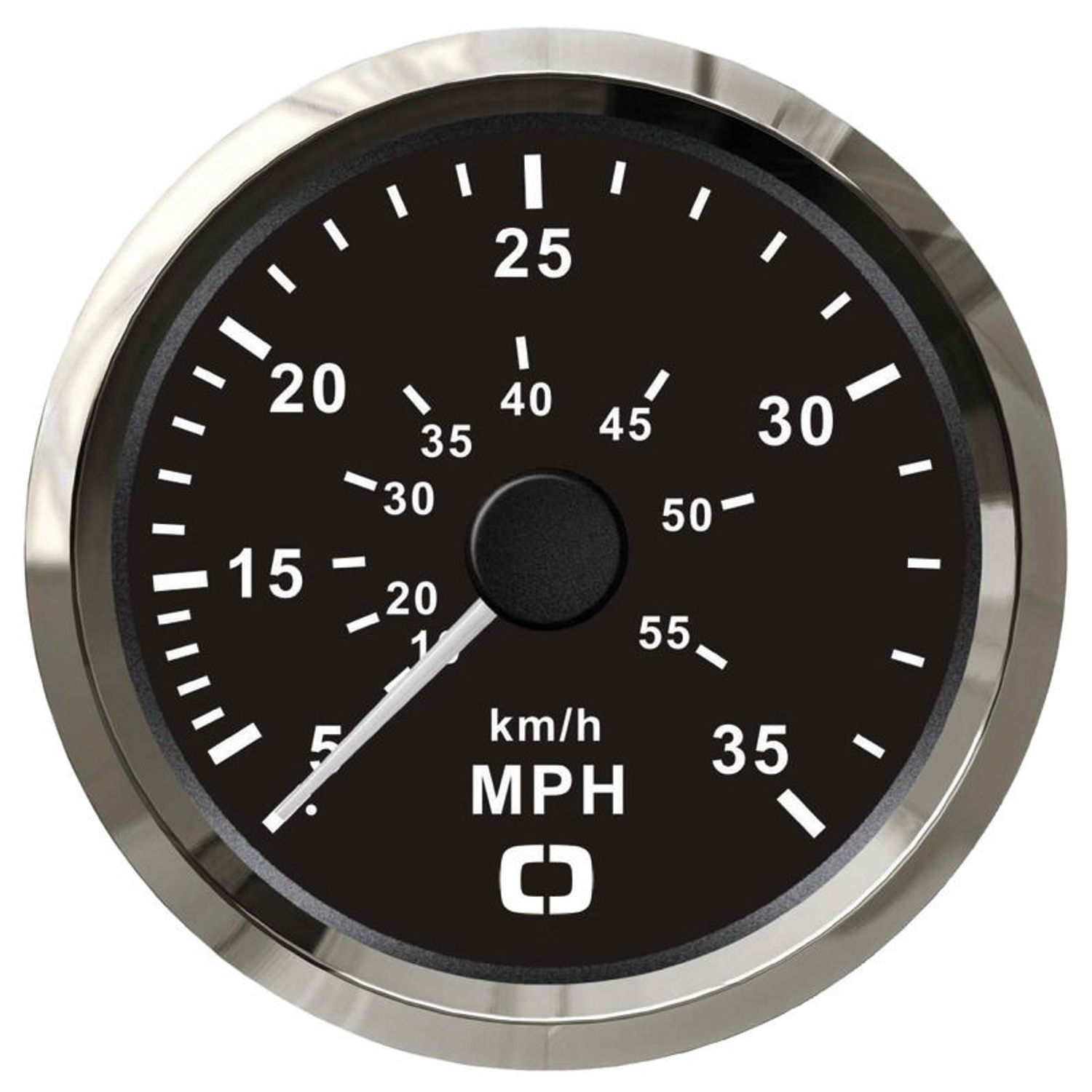 Pitot-nopeusmittari 0-35 MPH musta/kiiltävä