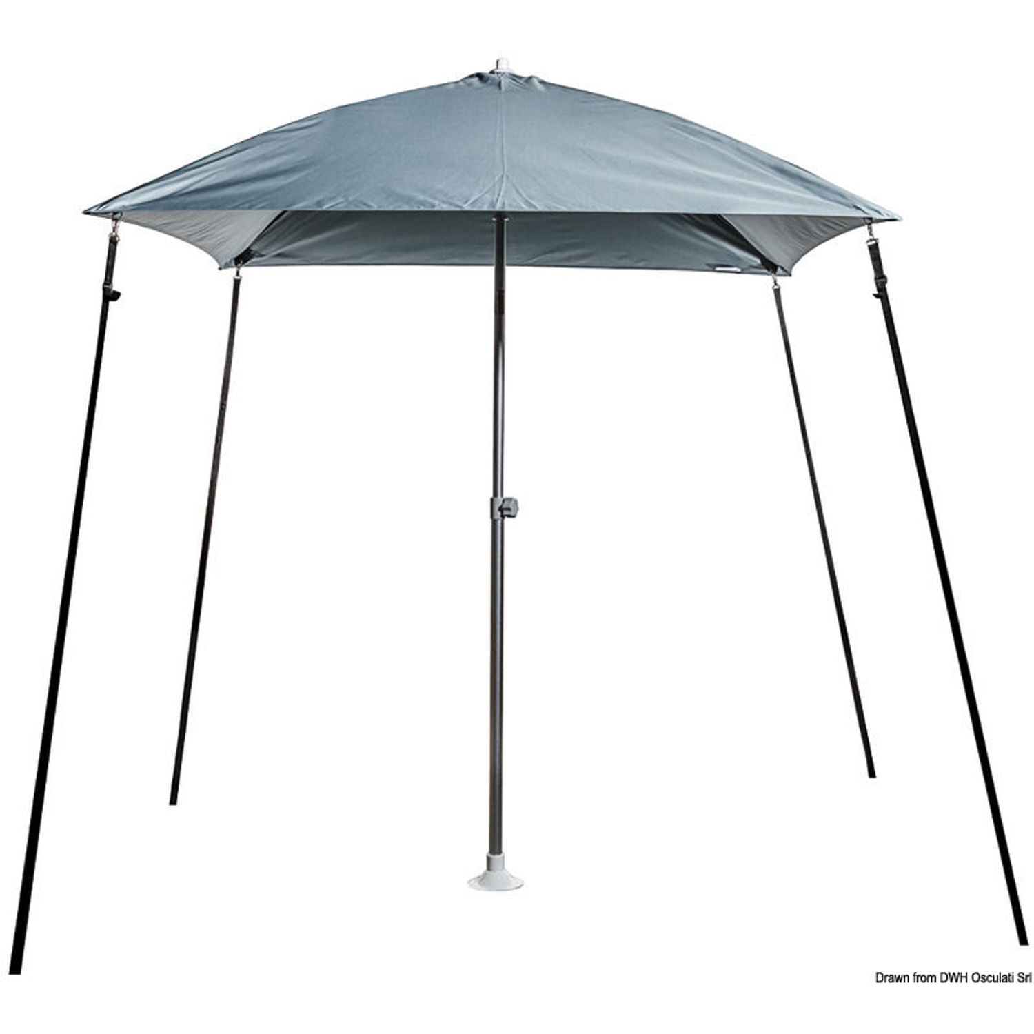 PARASOL sammenleggbart solparasoll for båt grå
