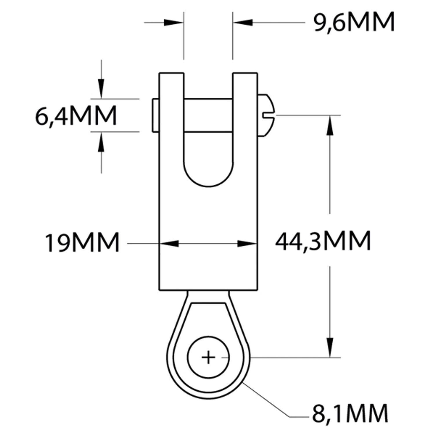 Ronstan Svirvel med øje/bolt