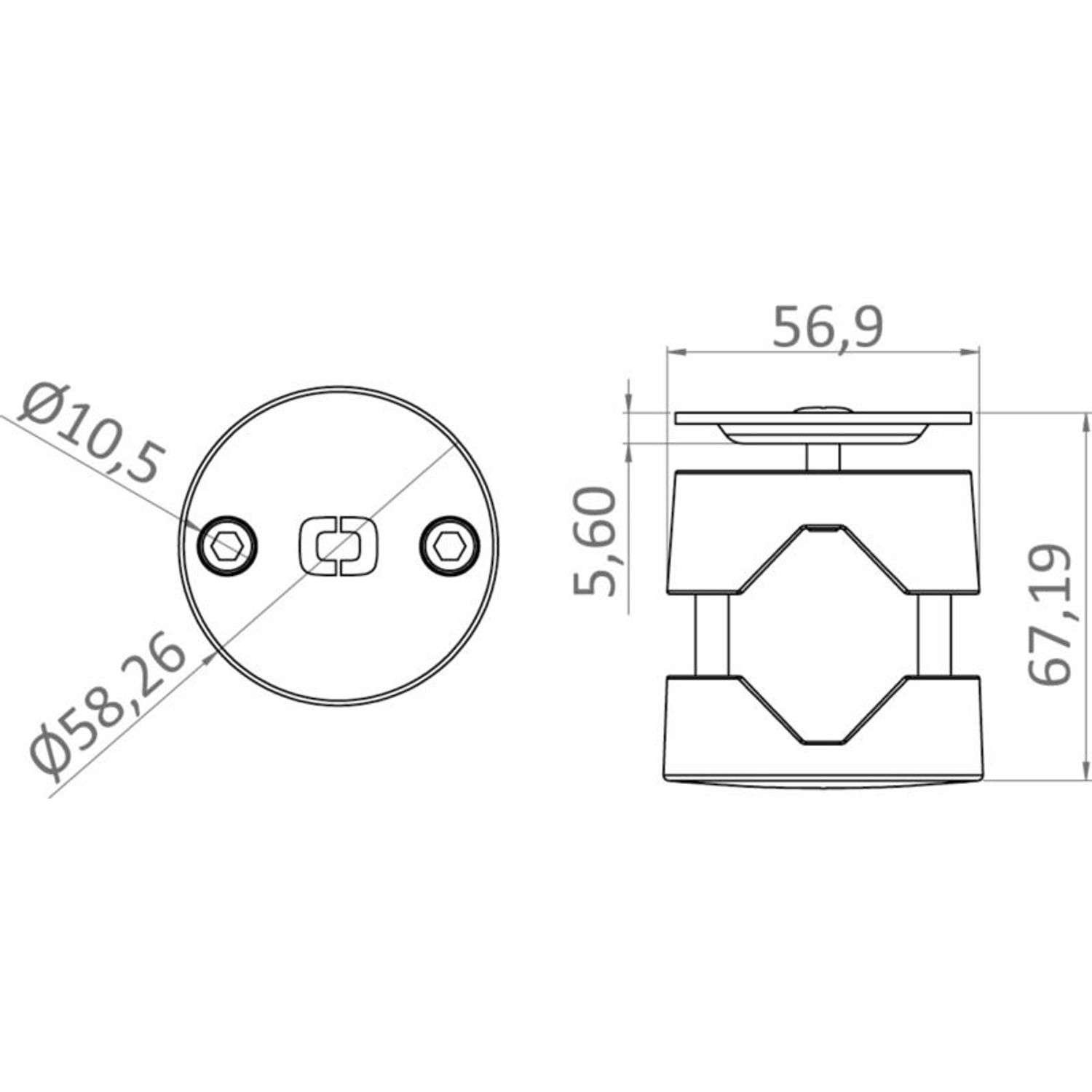 Easy lepuuttajakiinnike 22/30 mm putkille