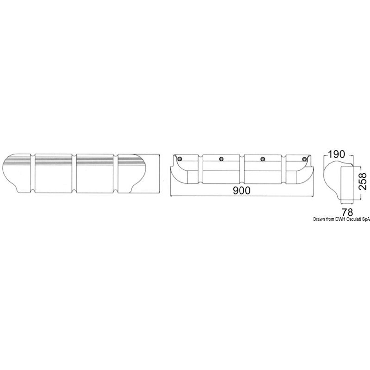 Bigfender bro- og pælefender blå 900 mm