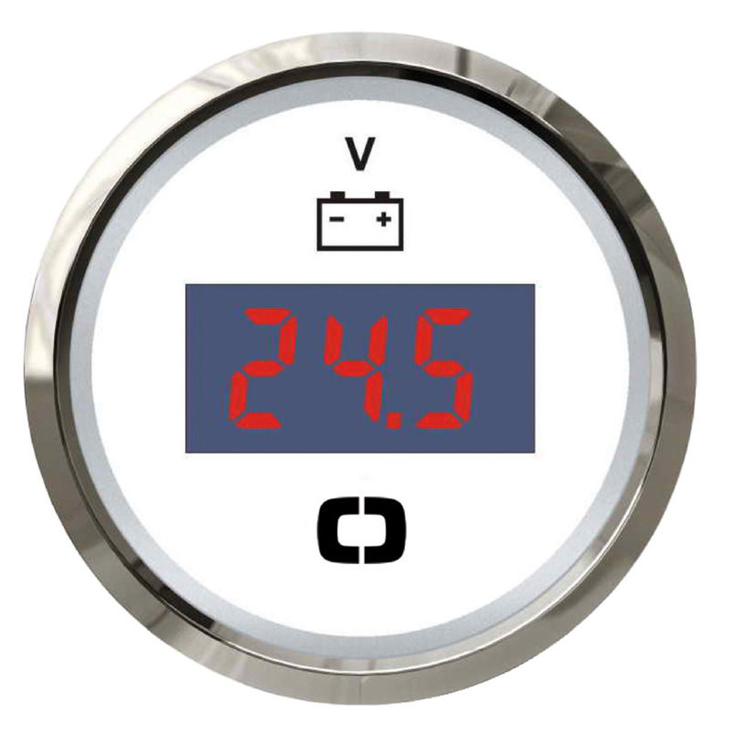Digitalt voltmeter 8/32 V hvid/blank