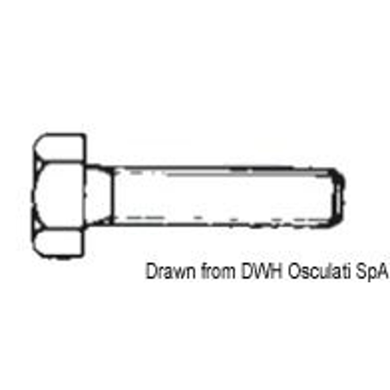 Helgängad sexkantskruv 12x120 AISI 316 316.933/12X120