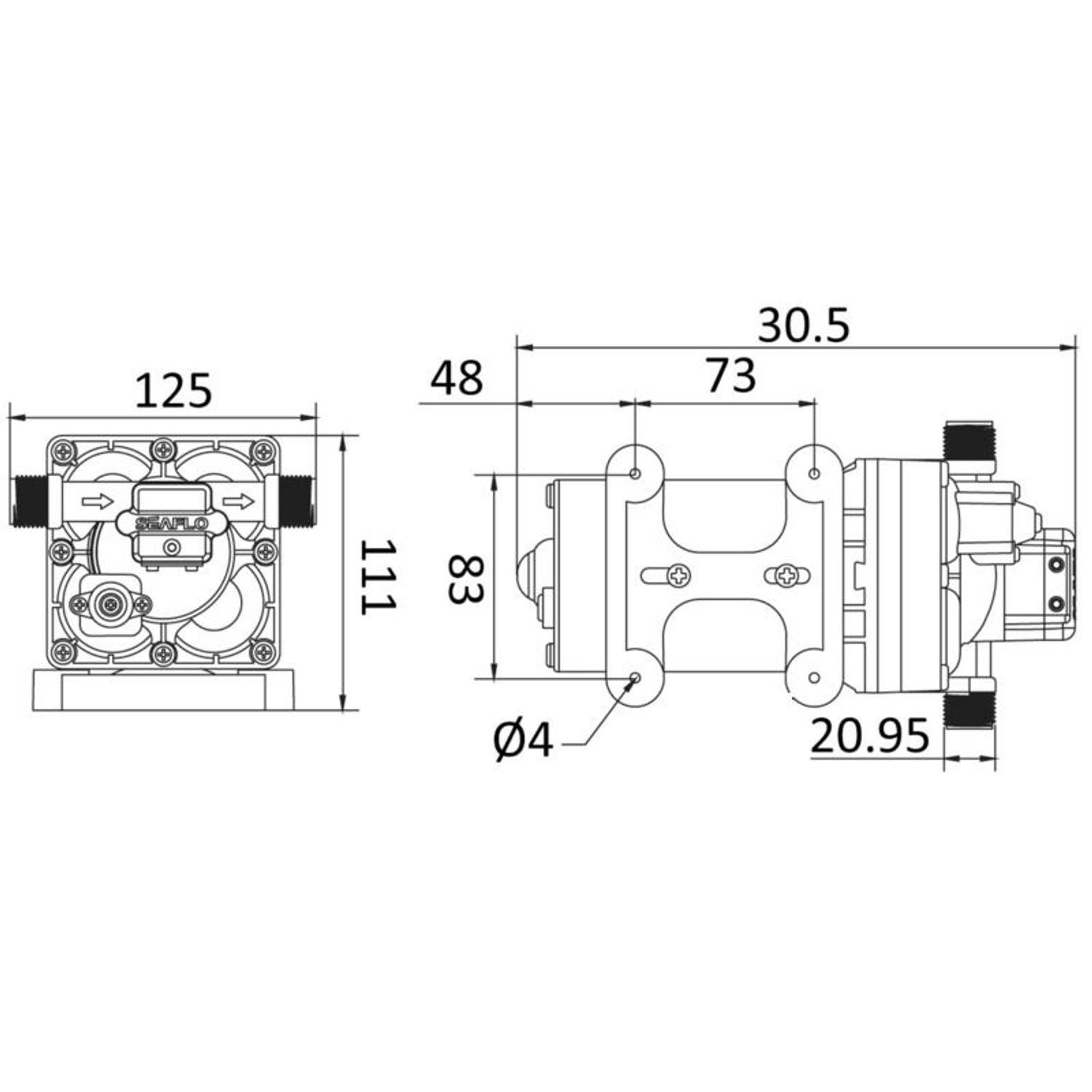 Europump Smart ferskvandspumpe med 5 membraner 12V