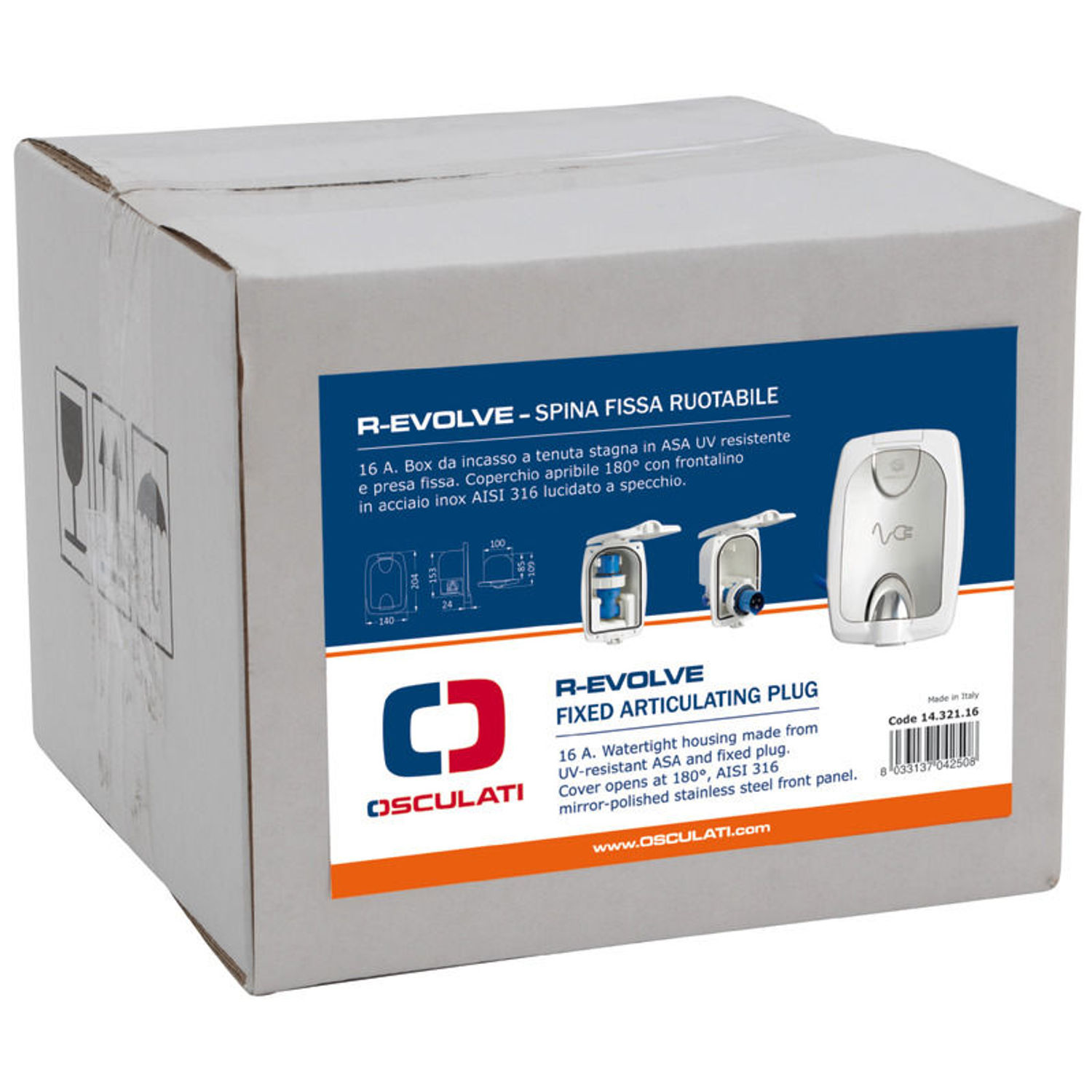 R-Evolve fast drejeligt stik 16 A