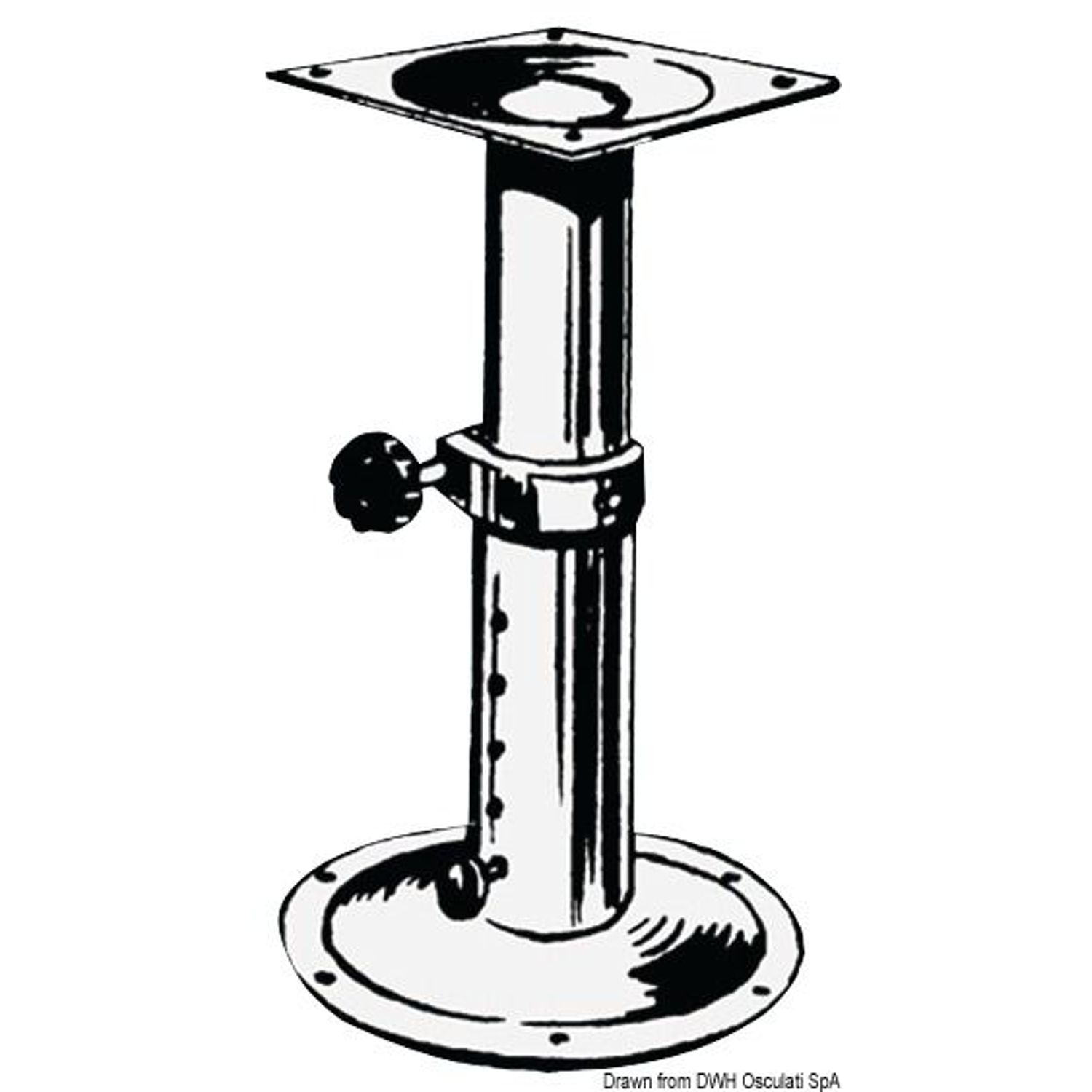 SS teleskopisk drejelig pedestal 540/720 mm