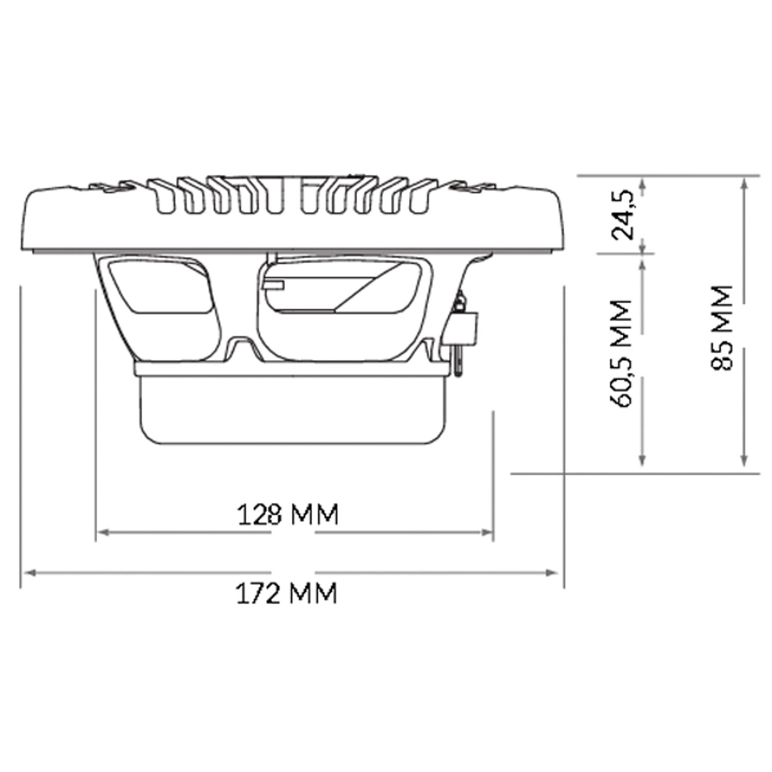 Hertz HEX 6.5 M-TC-6.5"" 4 Ohm marin högtalare Total, grå