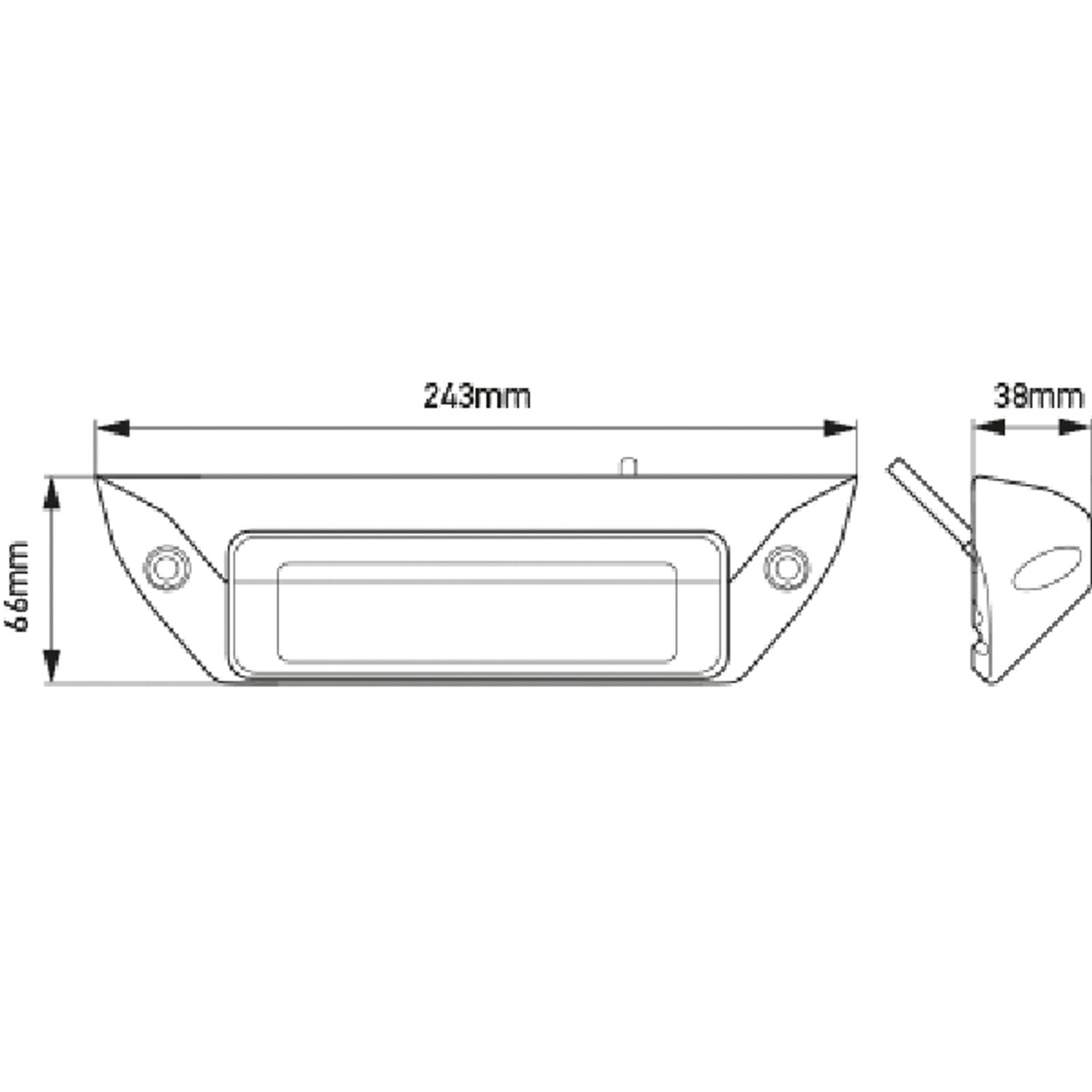 Hella dækslys hvid LED 1200 lumen vinklet 45 gr. 12/24v